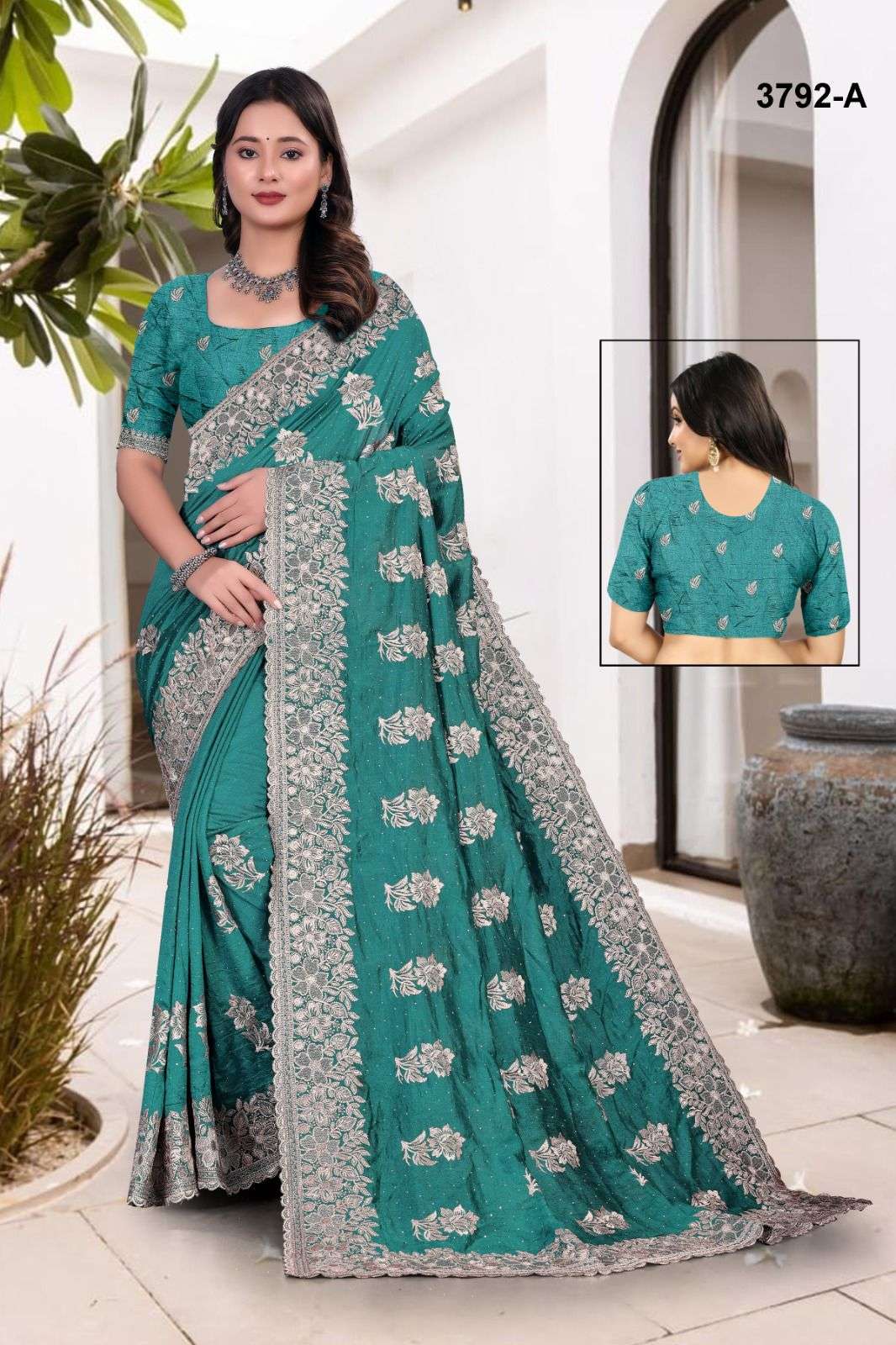 3792 COLOURS-A BY ASLIWHOLESALE DESIGNER PURE VICHITRA SILK SAREES-00103
