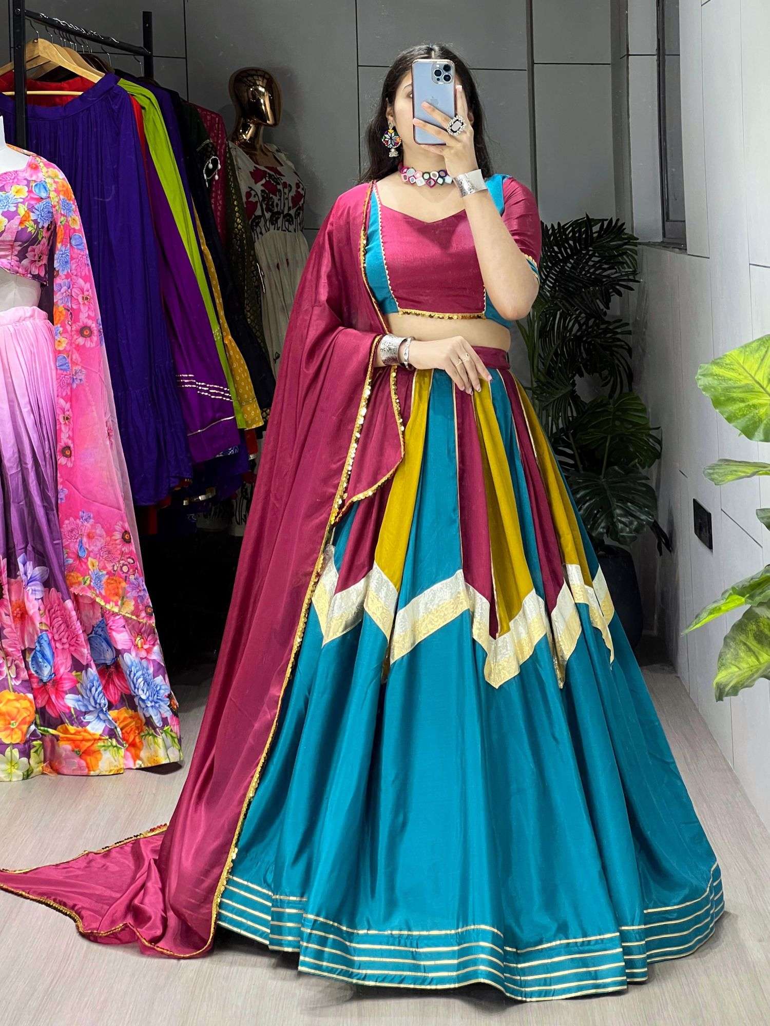 8208 COLOUR BY ASLIWHOLESALE DESIGNER PURE CHINON EMBROIDERY LEHENGAS-00135