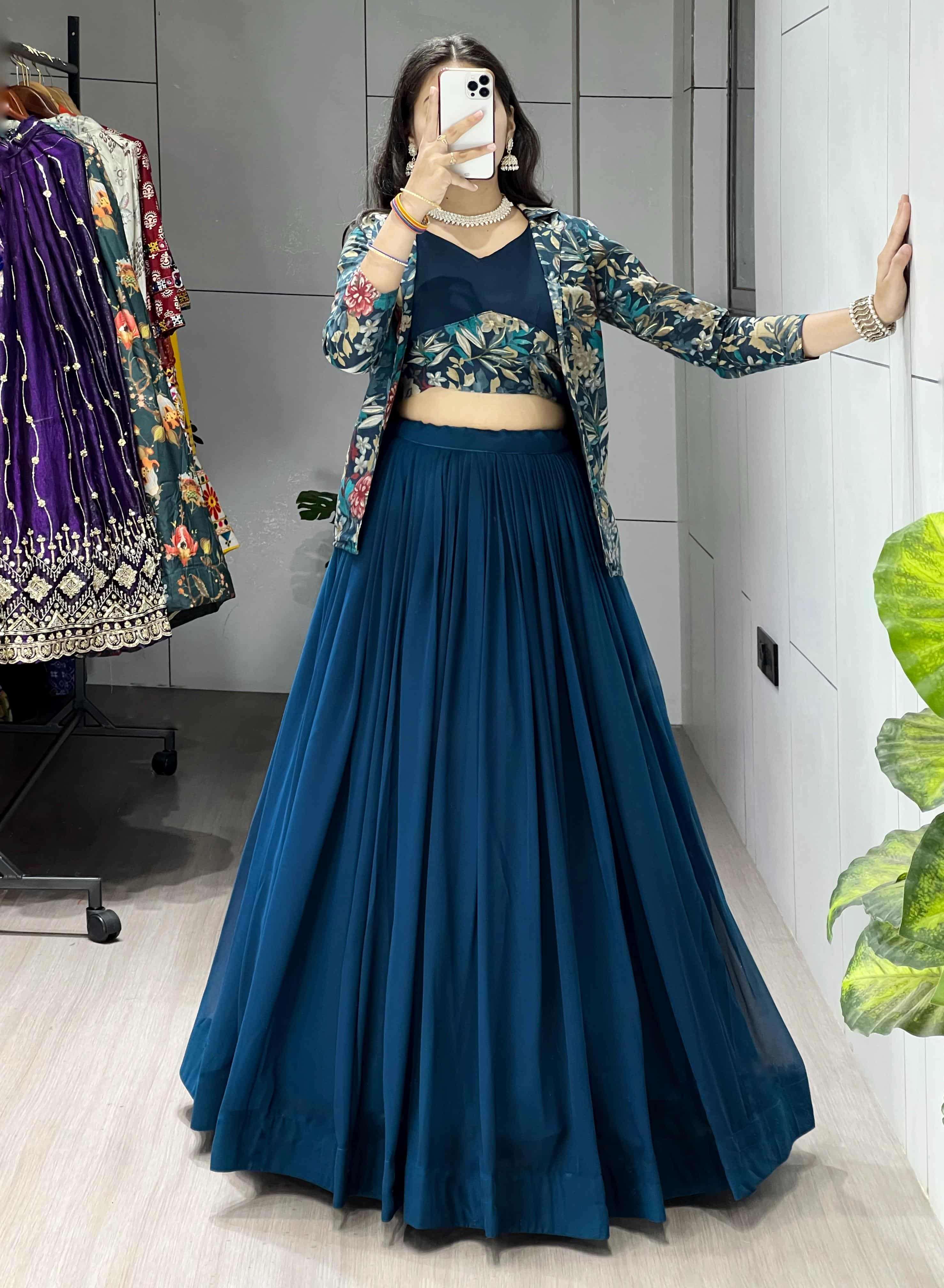 8210 COLOUR BY ASLIWHOLESALE DESIGNER PURE GEORGETTE EMBROIDERY LEHENGAS-00135