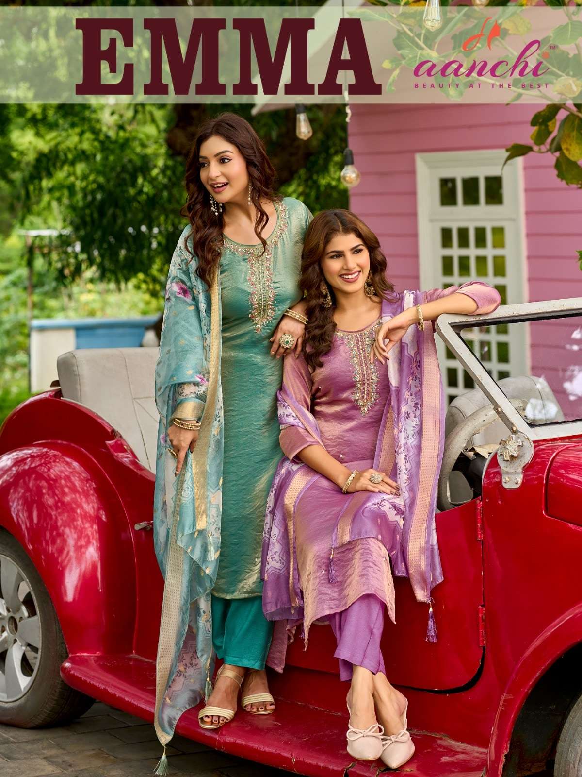 AANCHI EMMA PURE FANDY SILK EMBROIDERY DRESSES-00286