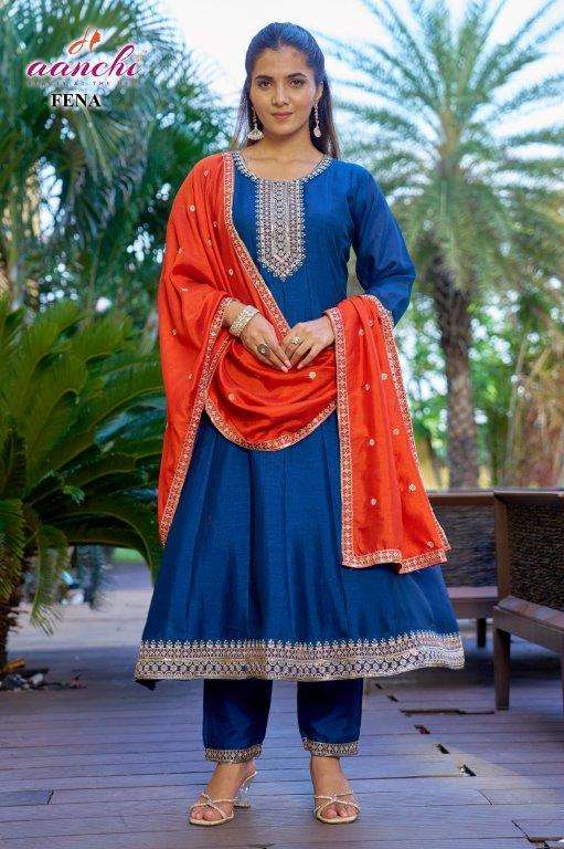 AANCHI FENA PURE VICHITRA SILK EMBROIDERY DRESSES-00286