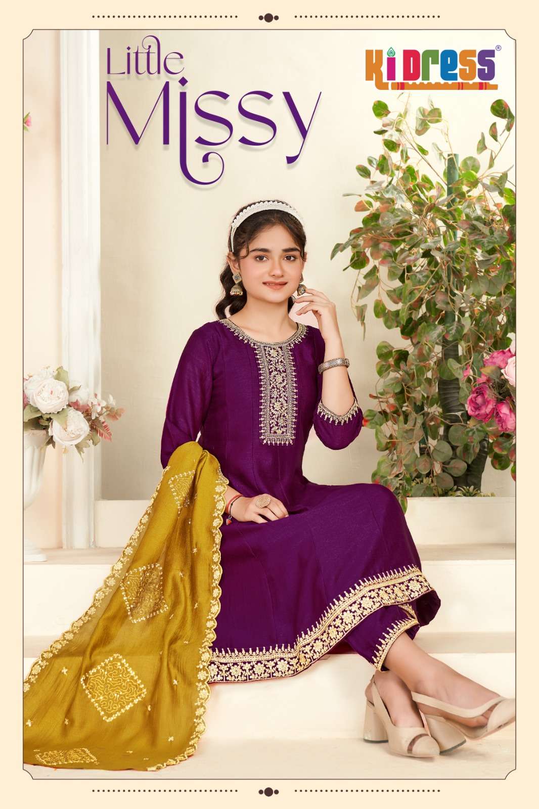 AANCHI LITTLE MISSY 101 TO 102 SERIES PURE VICHITRA SILK EMBROIDERY KIDS WEAR-00286