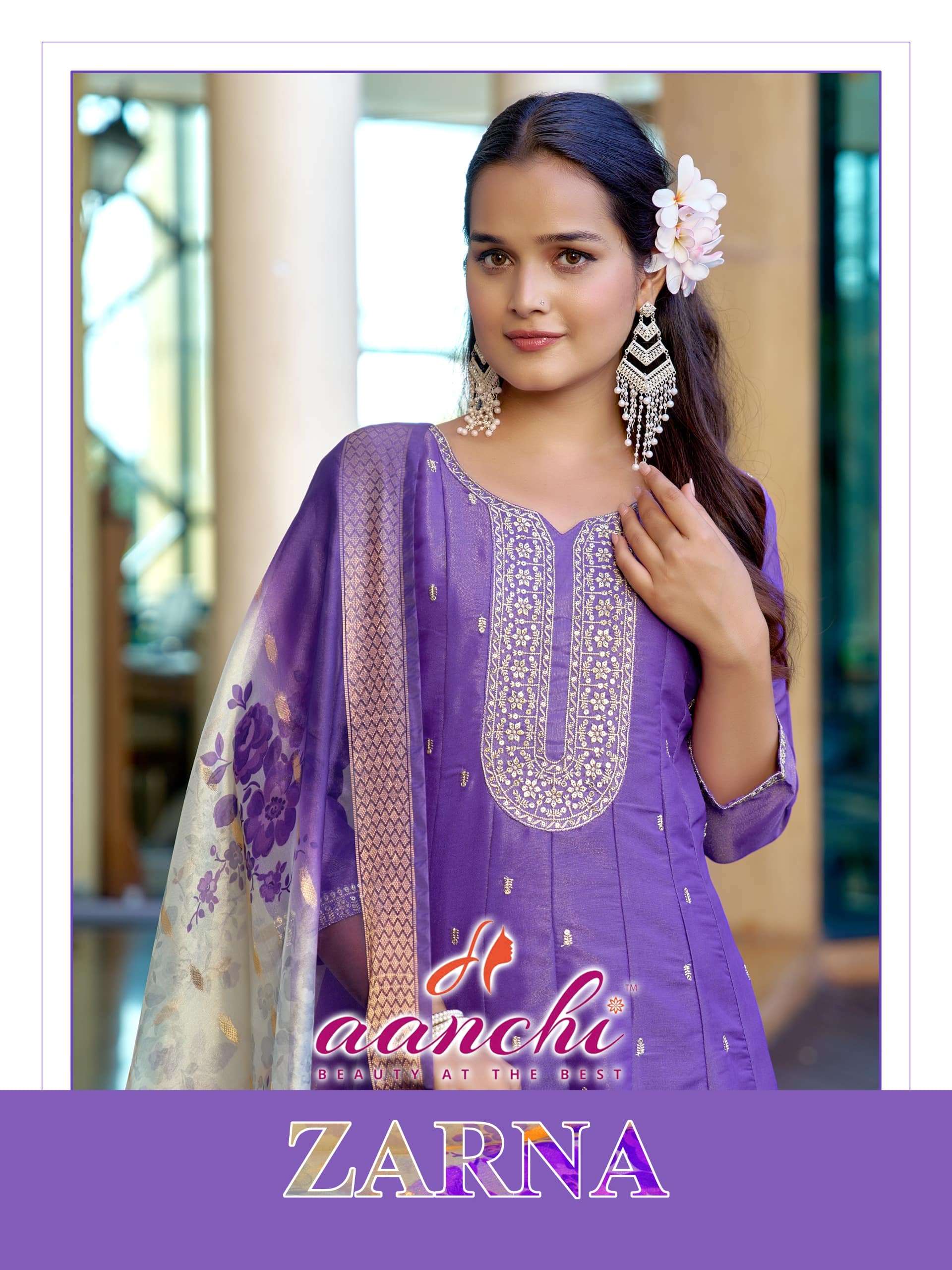 AANCHI ZARNA PURE SHIMMER EMBROIDERY DRESSES-00286