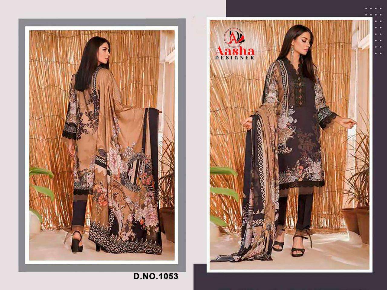 AASHA 1053 PURE COTTON PRINTED EMBROIDERY PAKISTANI DRESS-00062
