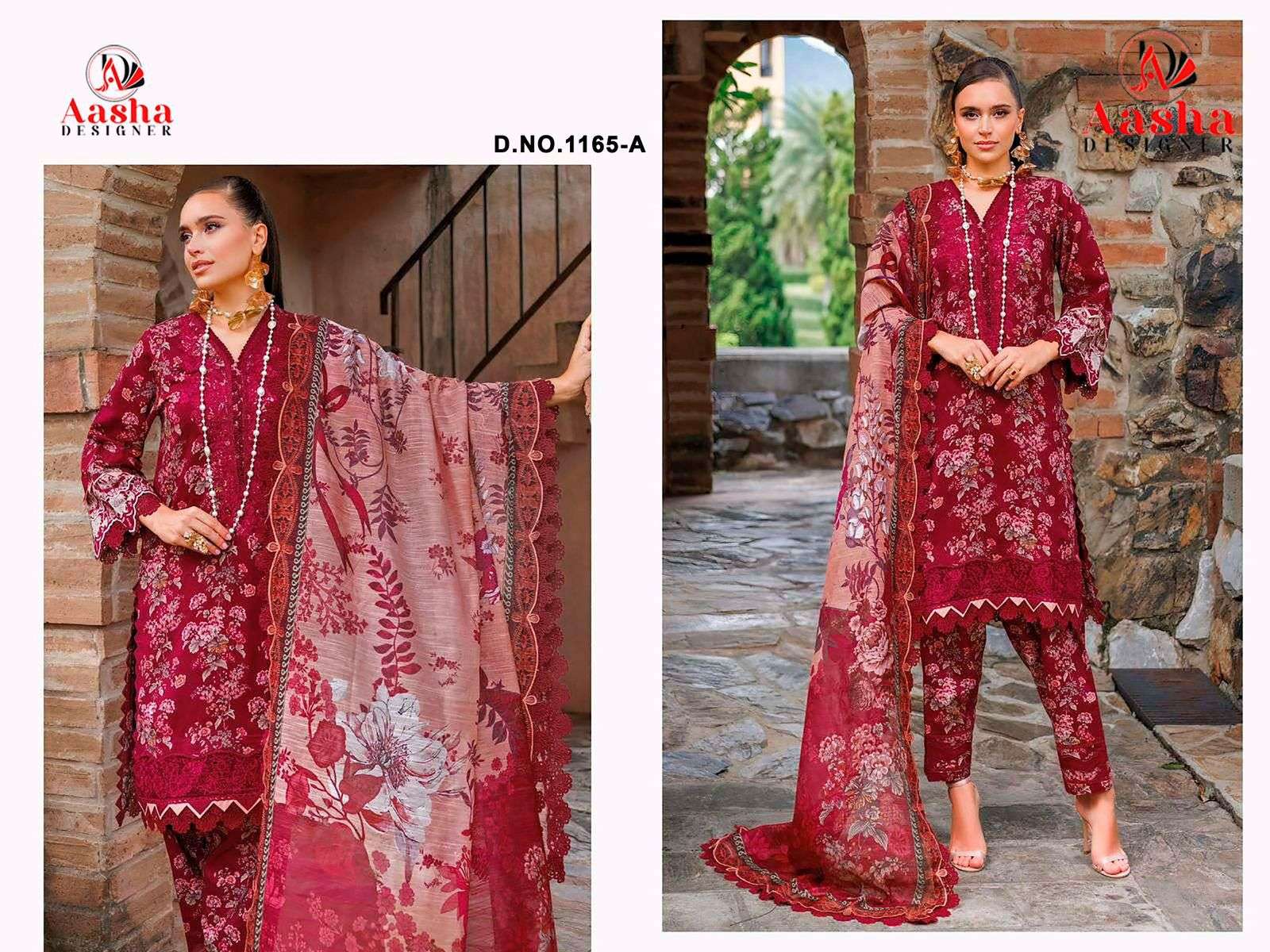 AASHA 1165 SERIES PURE COTTON PRINTED EMBROIDERY PAKISTANI DRESSES-00071