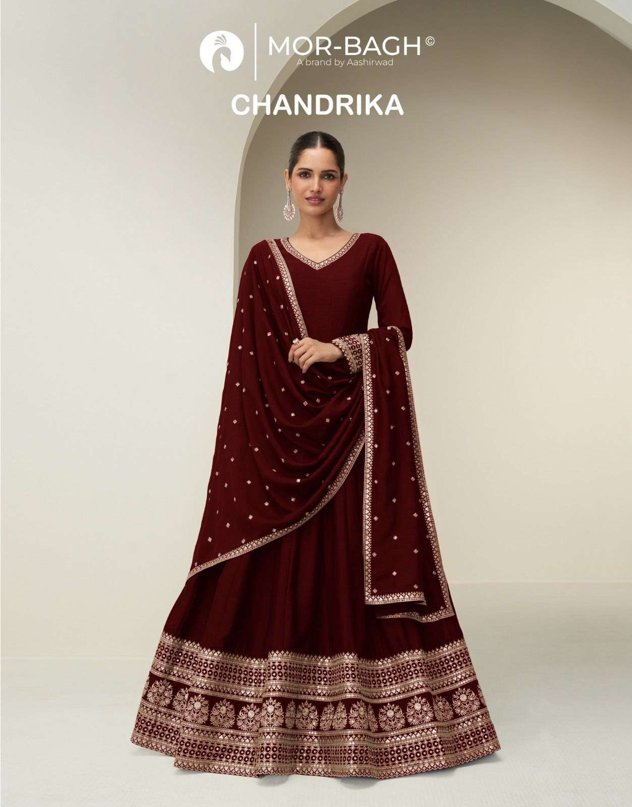 AASHIRWAD CREATION CHANDRIKA 10532 TO 10535 SERIES PURE SILK DRESSES-00150