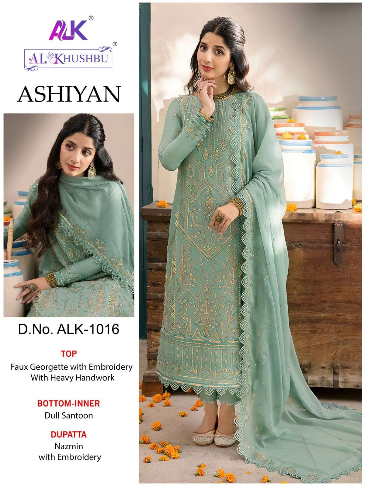 AL KHUSHBU ALK-1016 PURE GEORGETTE EMBROIDERY PAKISTANI DRESSES-00201