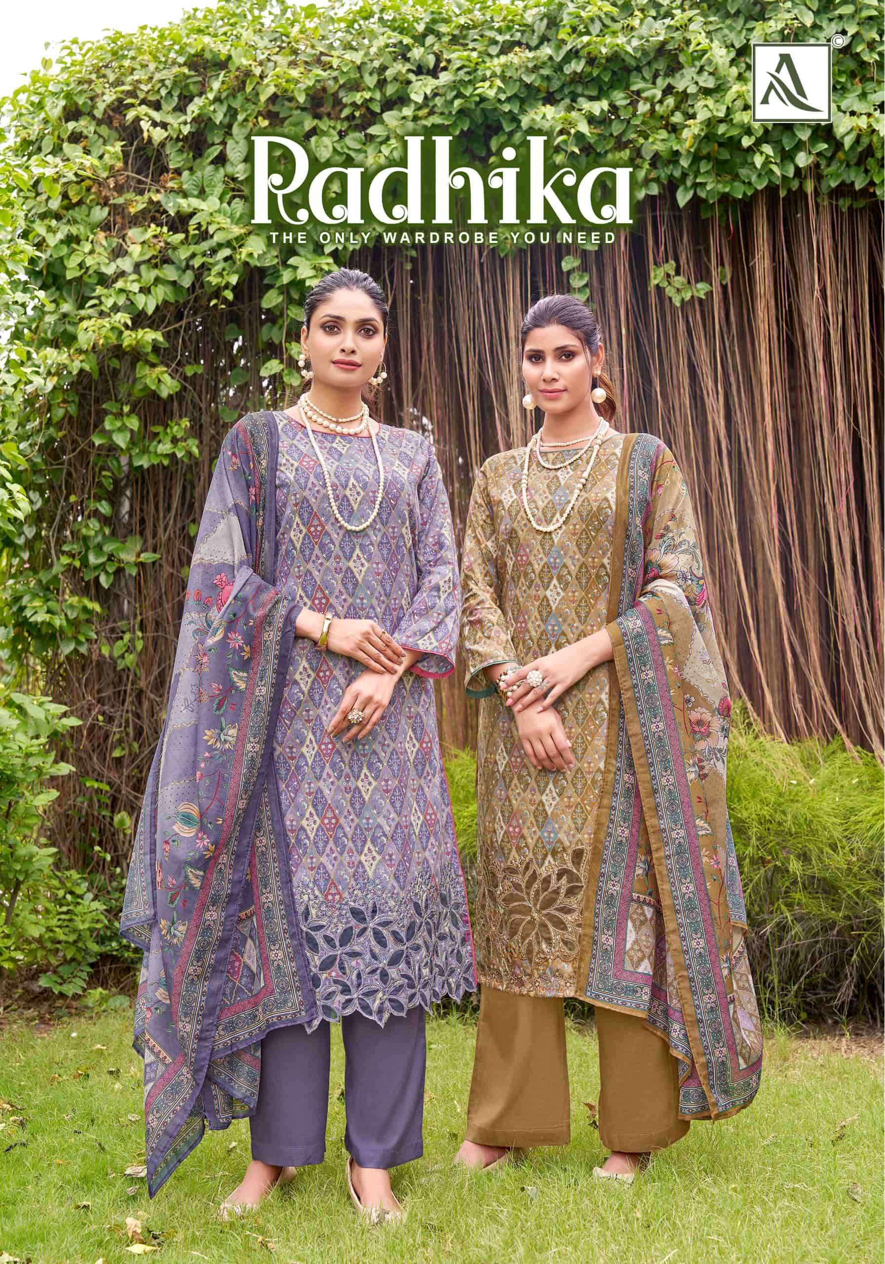 ALOK SUIT RADHIKA PURE COTTON PRINTED EMBROIDERY PAKISTANI DRESSES-00011