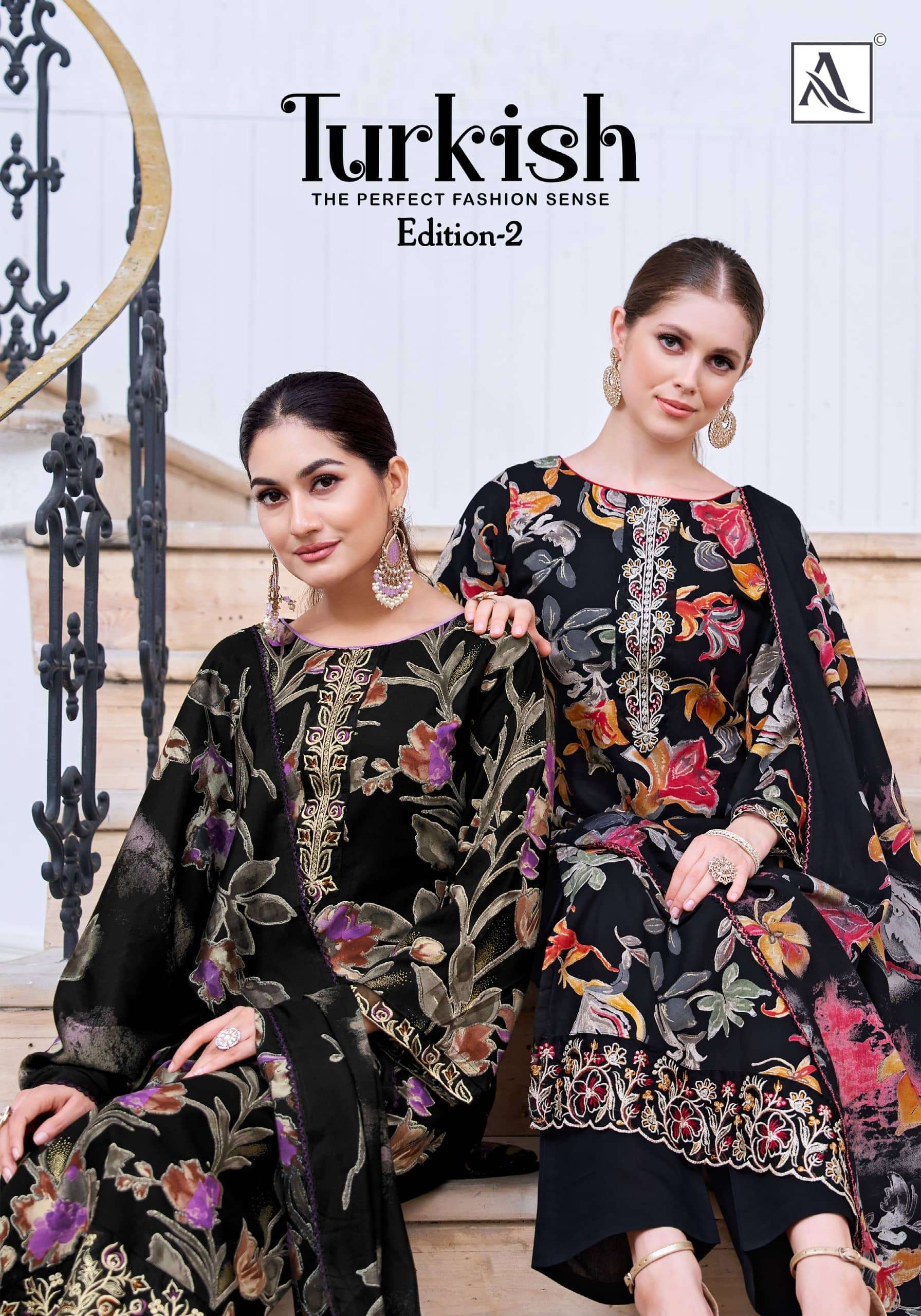 ALOK SUIT TURKISH VOL-02 PURE VISCOSE RAYON EMBROIDERY PAKISTANI DRESSES-00201
