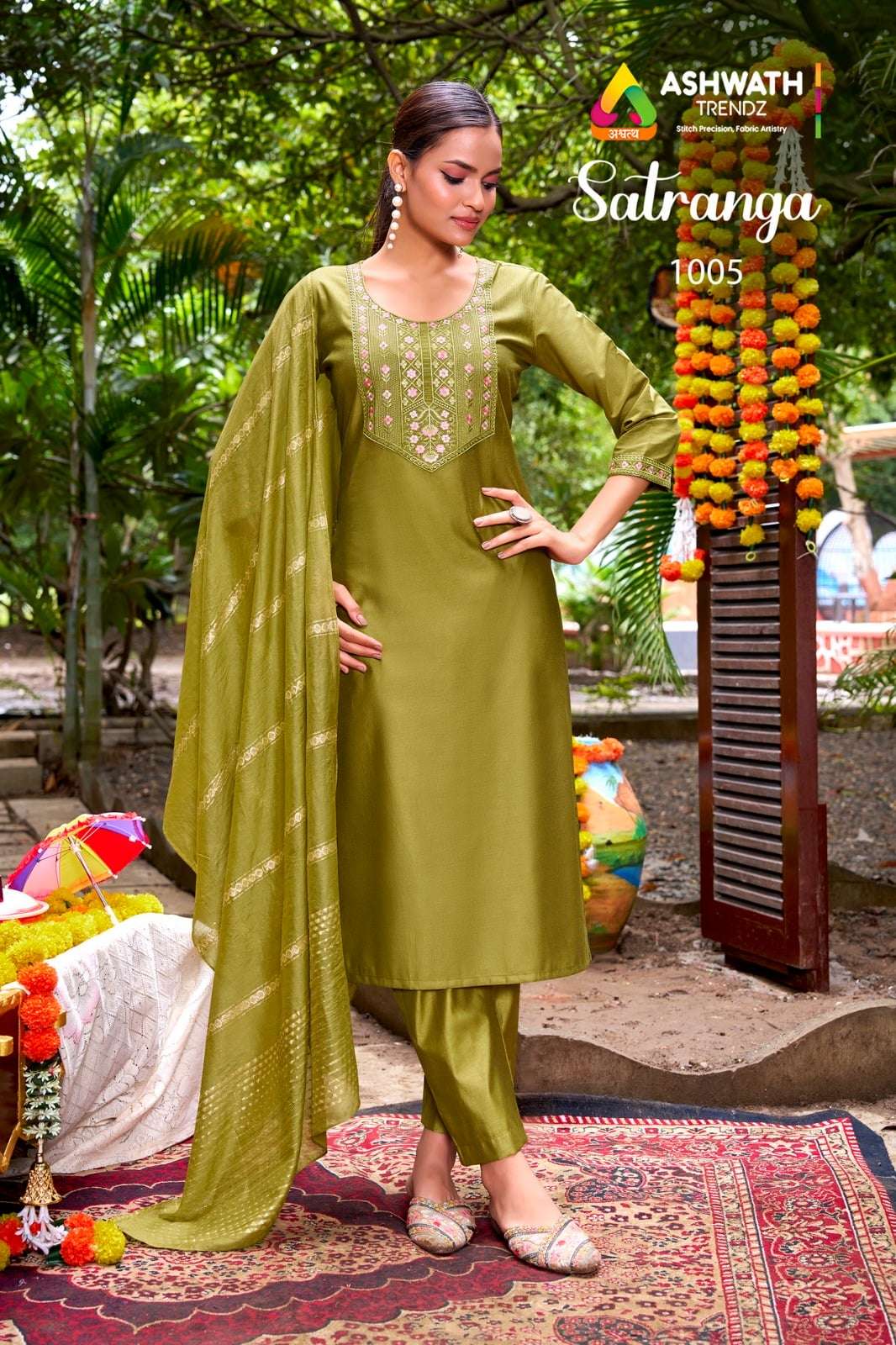 ASHWATH TRENDZ SATRANGA 1001 TO 1006 SERIES PURE GADHWAL EMBROIDERY DRESSES-00275