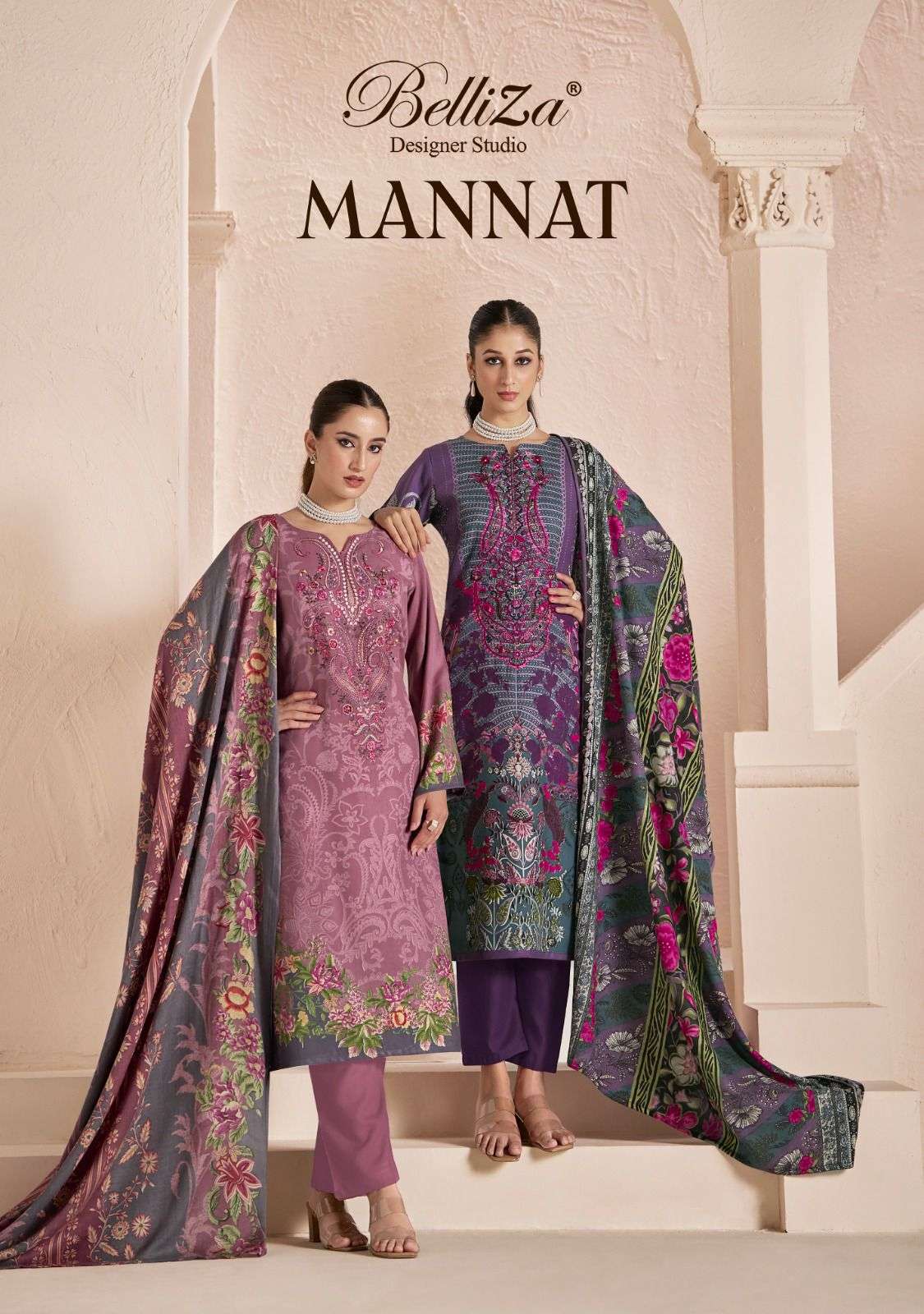 BELLIZA MANNAT 982-001 TO 982-006 SERIES PURE VISCOSE PASHMINA PAKISTANI DRESSES-00062