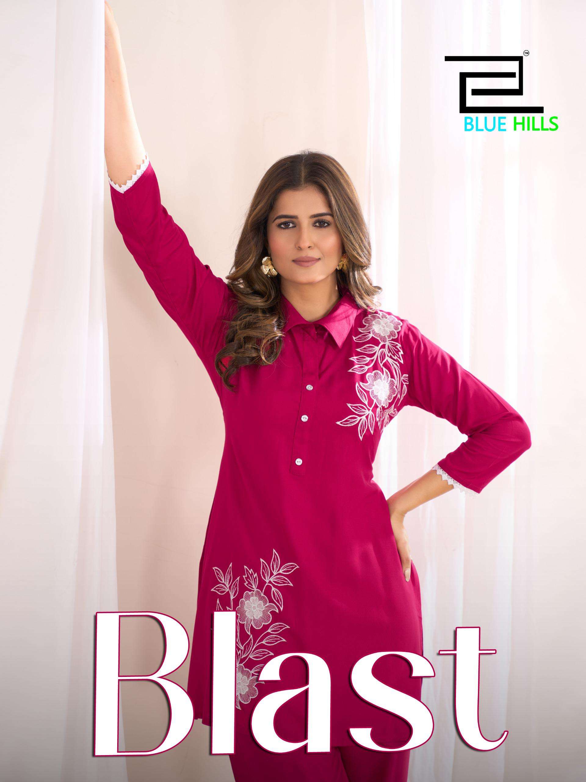 BLUE HILLS BLAST 1001 TO 1006 SERIES PURE RAYON CO-ORD SET-00099