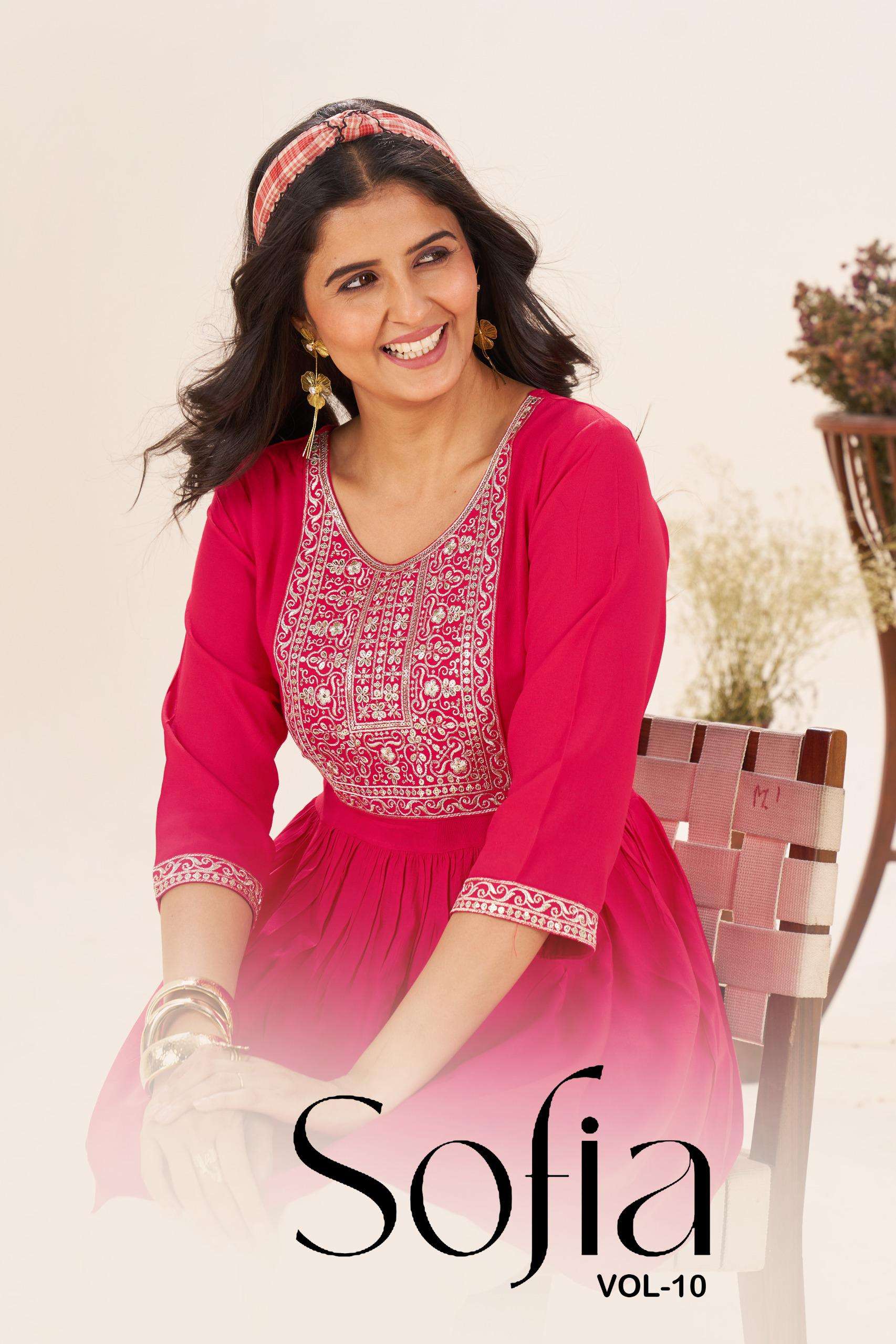 BLUE HILLS SOFIA VOL-10 10001 TO 10006 SERIES PURE RAYON TUNICS-00099