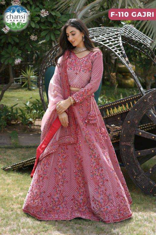 CHANSI TRENDZ F-110 PURE VELVET EMBROIDERY LEHENGAS-00303
