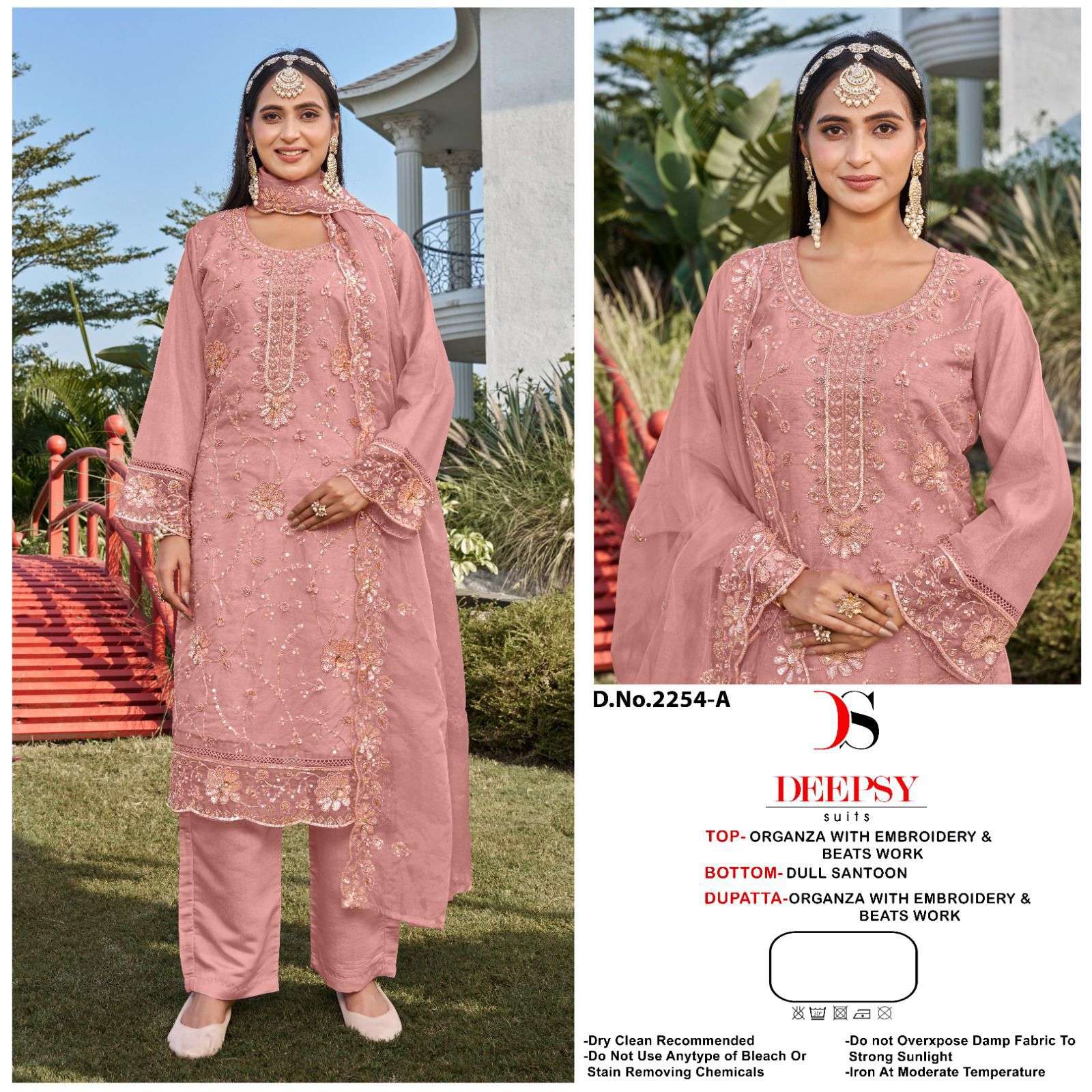 DEEPSY SUIT D-2254 A TO D SERIES PURE ORGANZA EMBROIDERY PAKISTANI DRESSES-00201