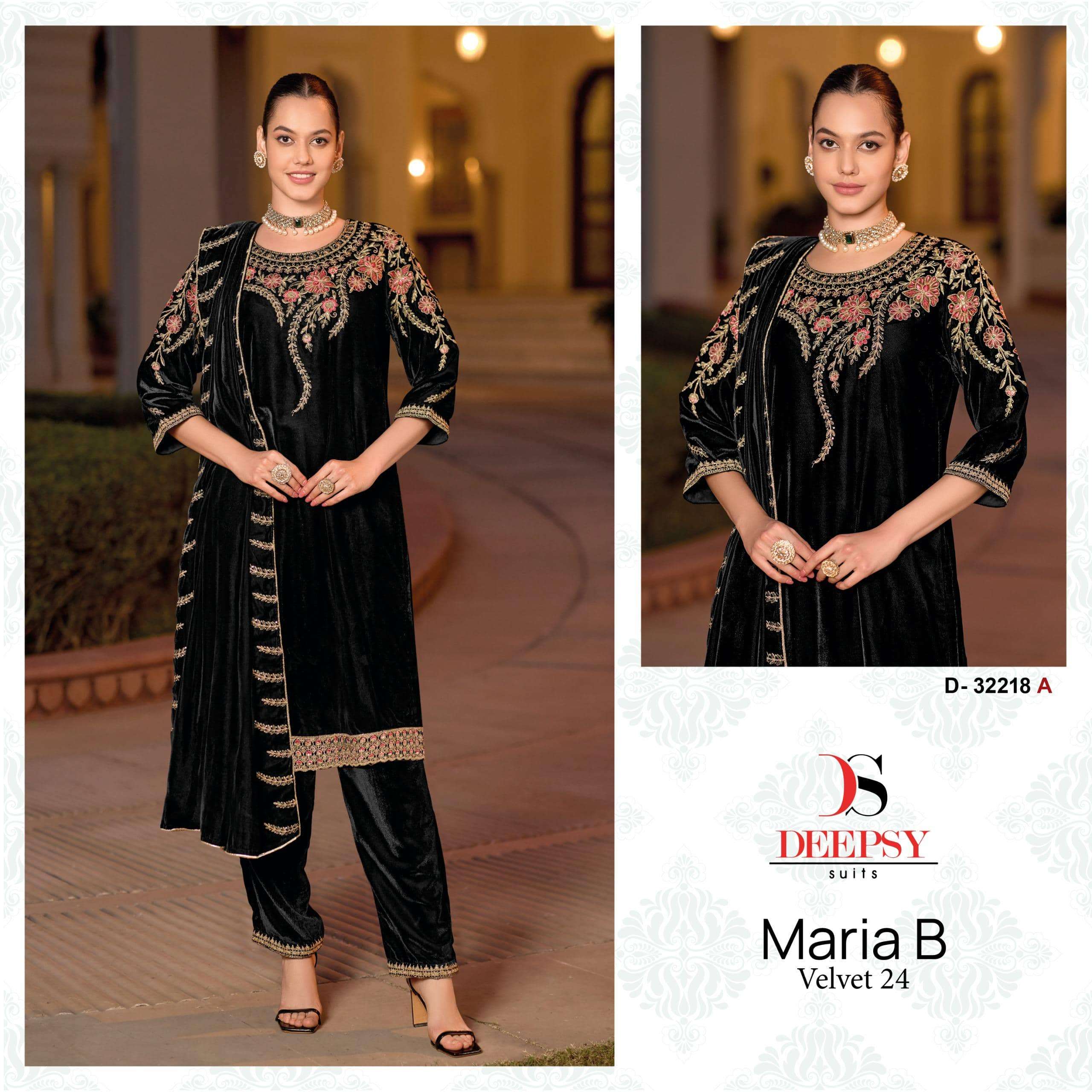 DEEPSY SUIT D-32218 PURE 11000 VELVET EMBROIDERY PAKISTANI DRESSES-00201