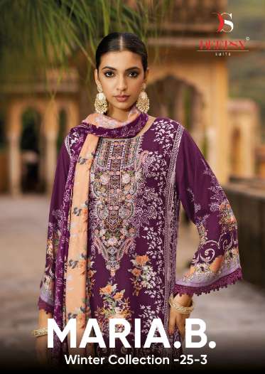 DEEPSY SUIT MARIA.B WINTER COLLECTION-25 VOL-03 1001 TO 1006 SERIES PURE VISCOSE PASHMINA EMBROIDERY...