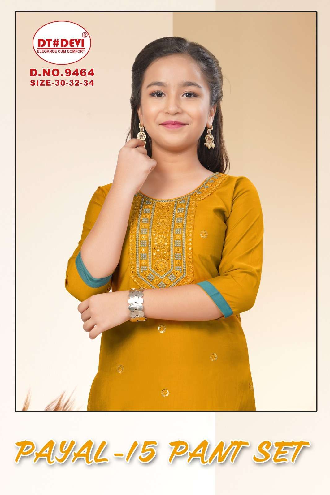 DT DEVI PAYAL-15 9464 SERIES PURE ROMAN SILK KIDS WEAR-00309