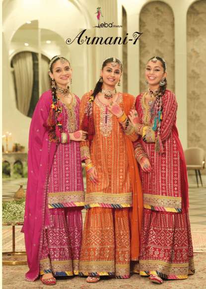EBA LIFESTYLE ARMANI-7 2121 TO 2123 SERIES PURE CHINON EMBROIDERY DRESSES-00289