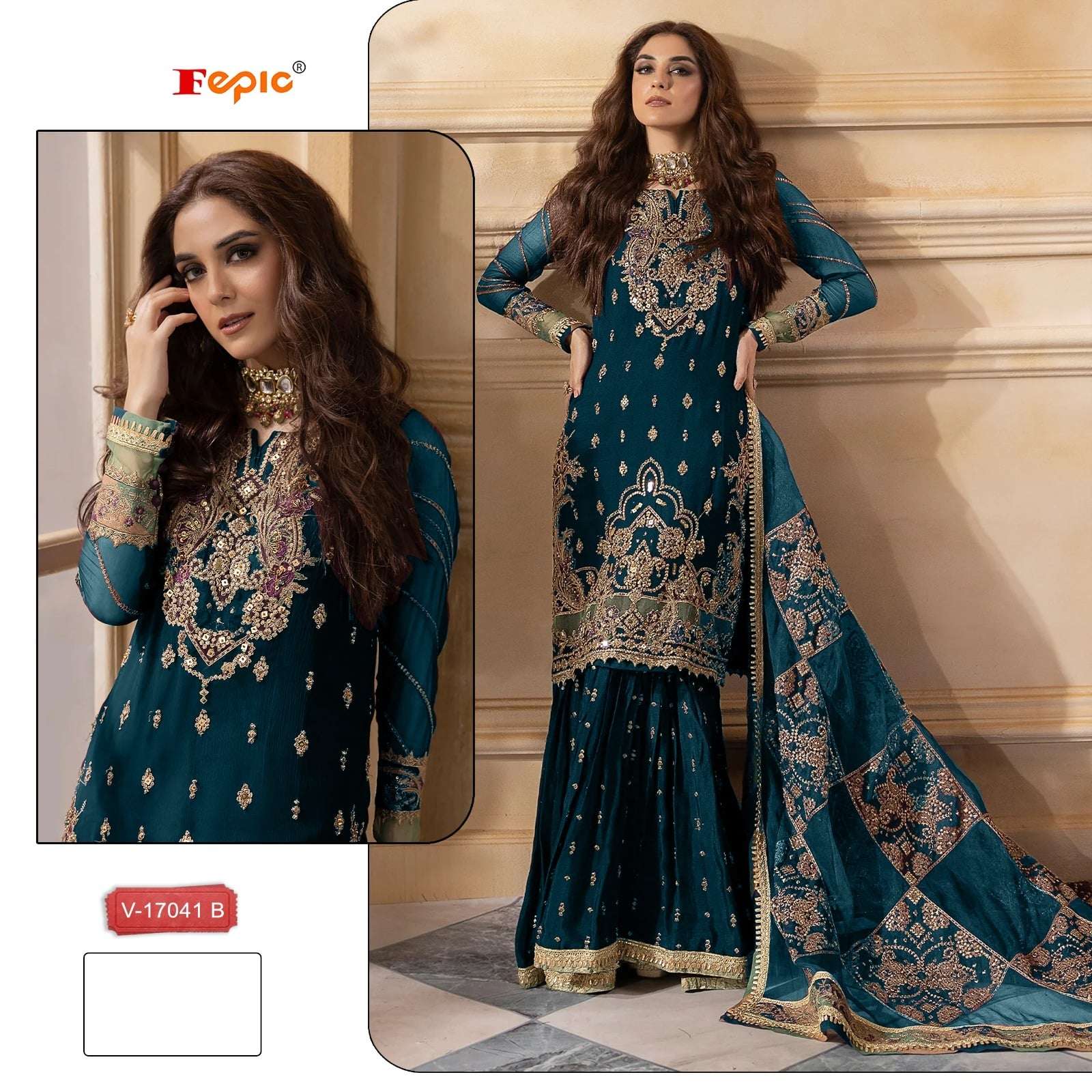 FEPIC ROSEMEEN V-17041 PURE VELVET EMBROIDERY PAKISTANI DRESSES-00201