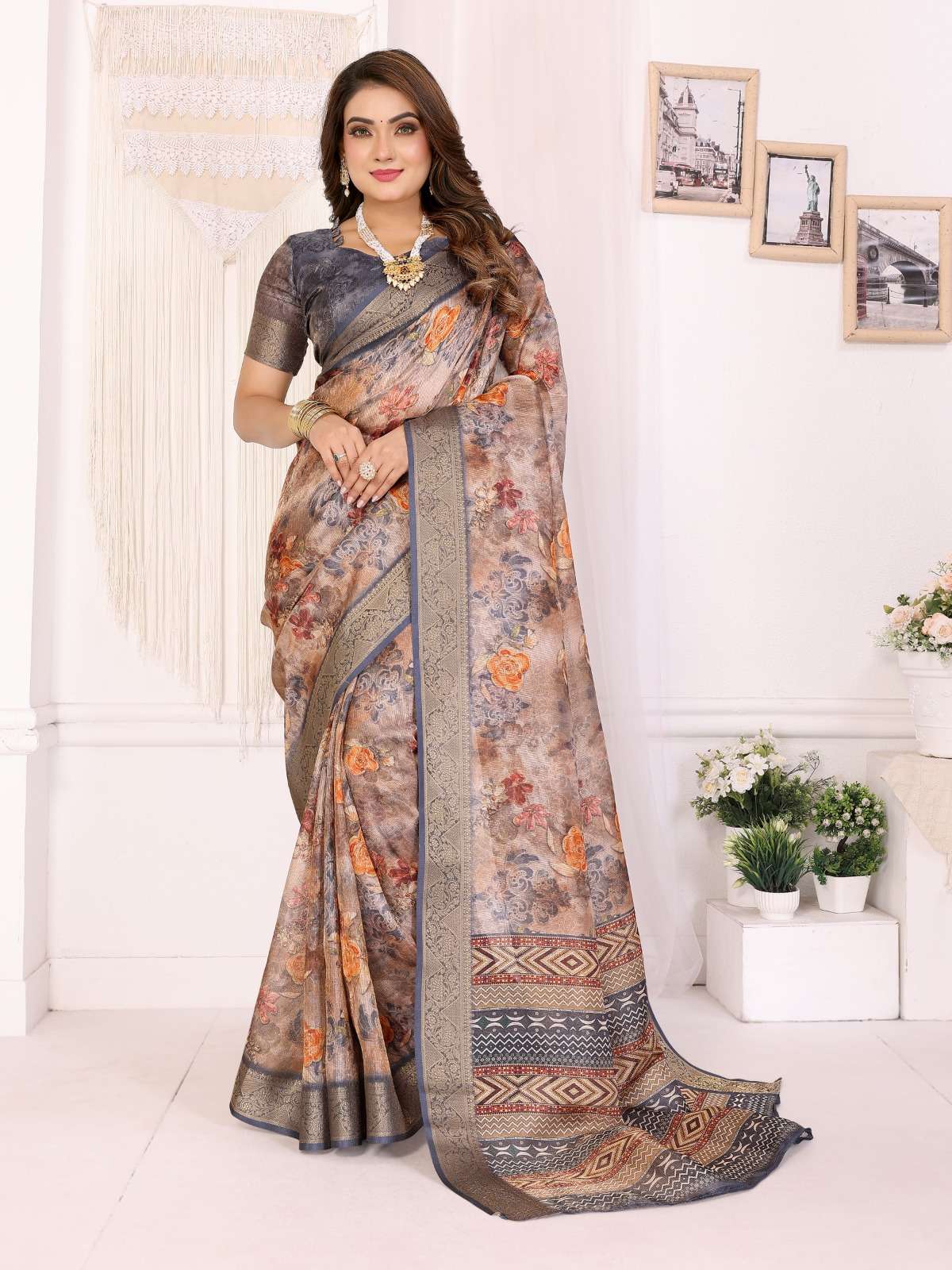 GARDEN VILLA BY ASLIWHOLESALE DESIGNER PURE SILK JACQUARD SAREES-00230