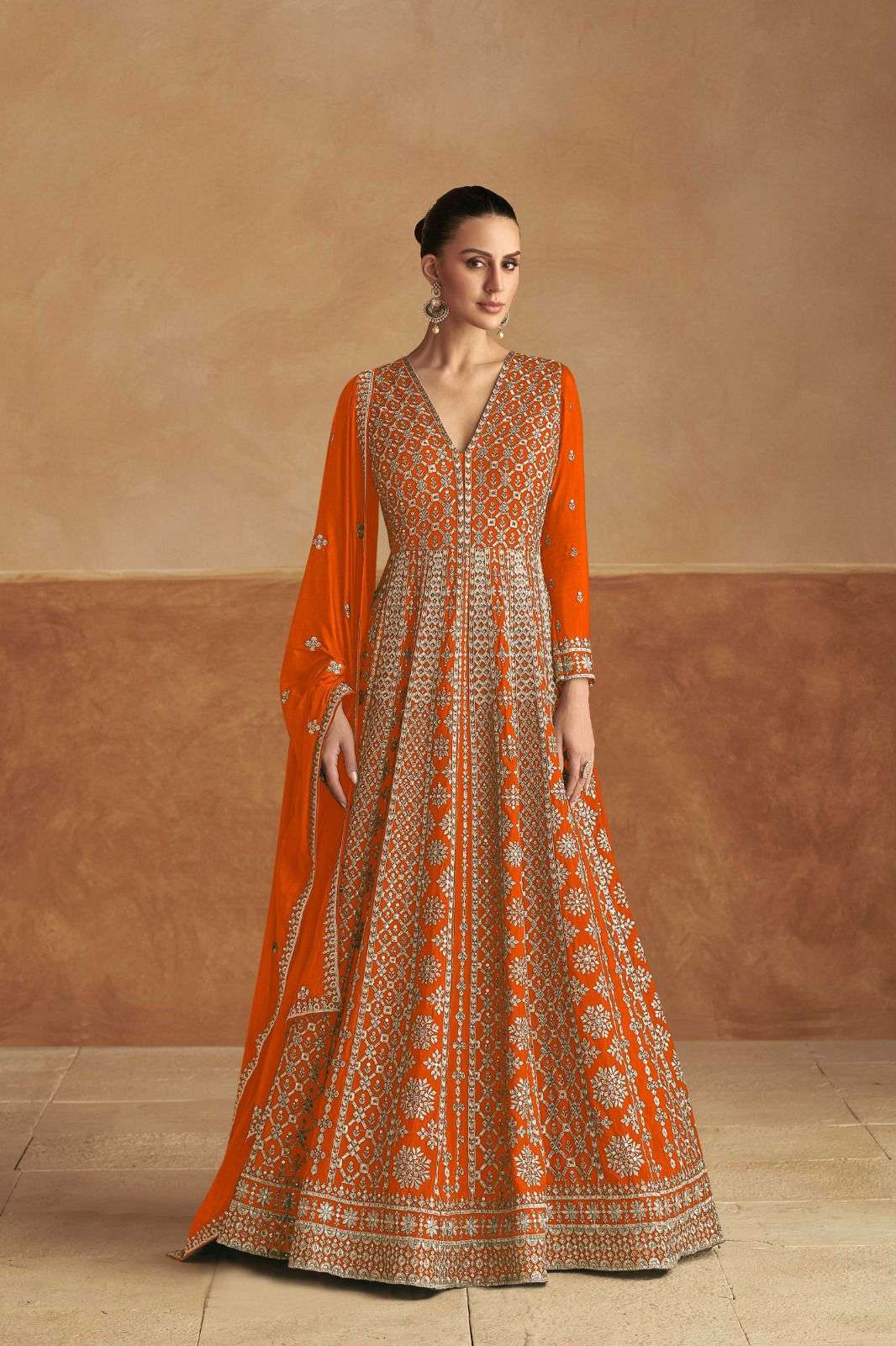 GULKAYRA NAGAM GOLD 7510-I TO 7510-L SERIES PURE CHINON DRESSES-00150
