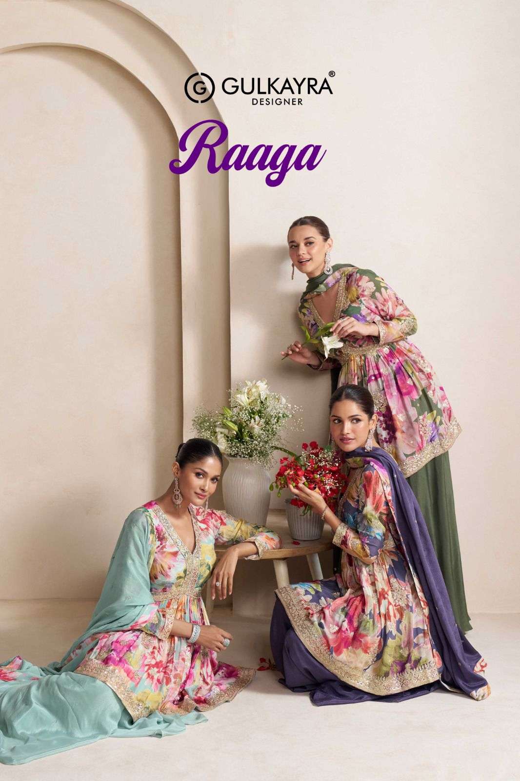 GULKAYRA RAAGA 7593 TO 7595 SERIES PURE CHINON EMBROIDERY DRESSES-00028