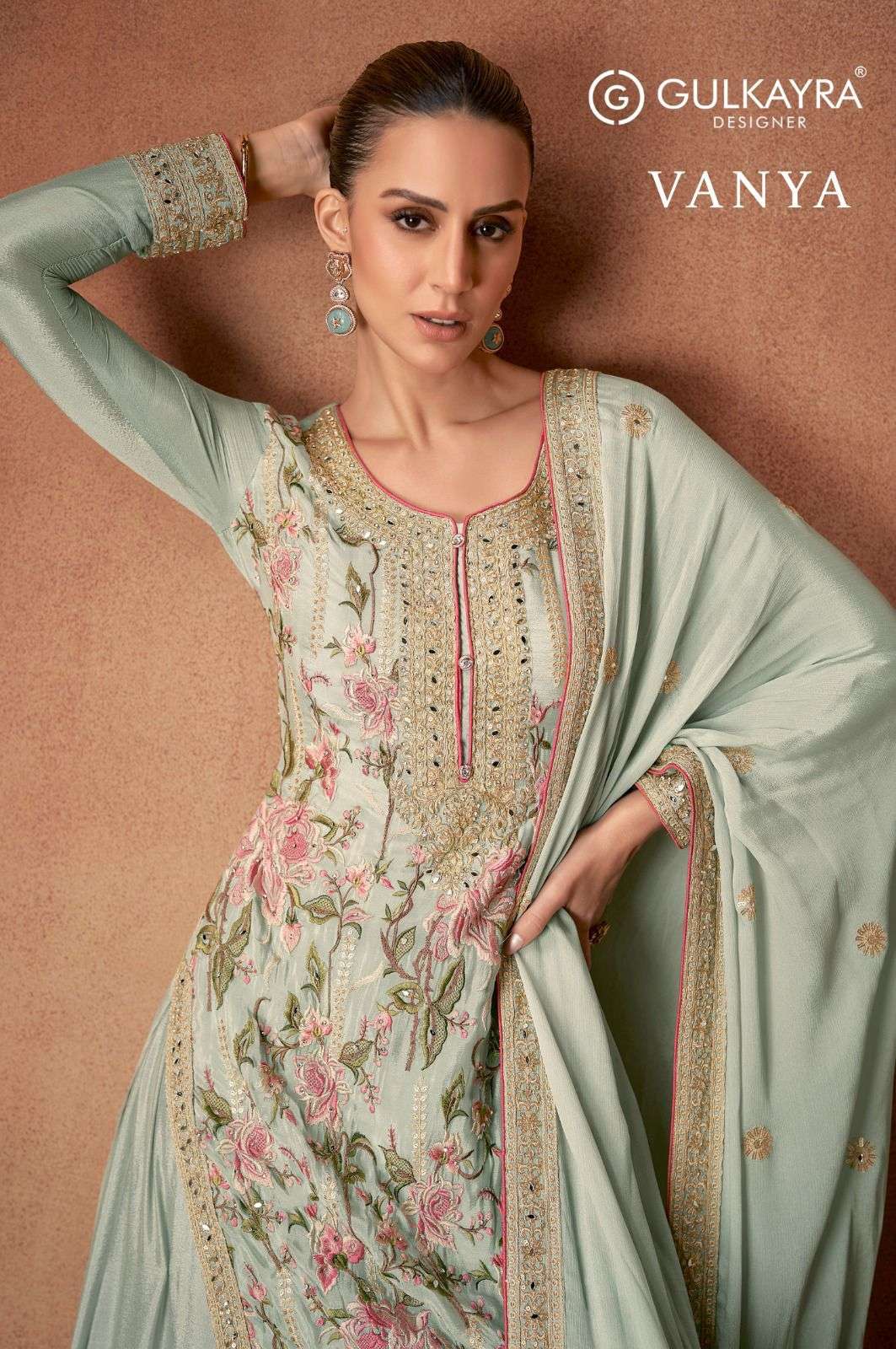 GULKAYRA VANYA 7478-A TO 7478-C SERIES PURE CHINON EMBROIDERY DRESSES-00150