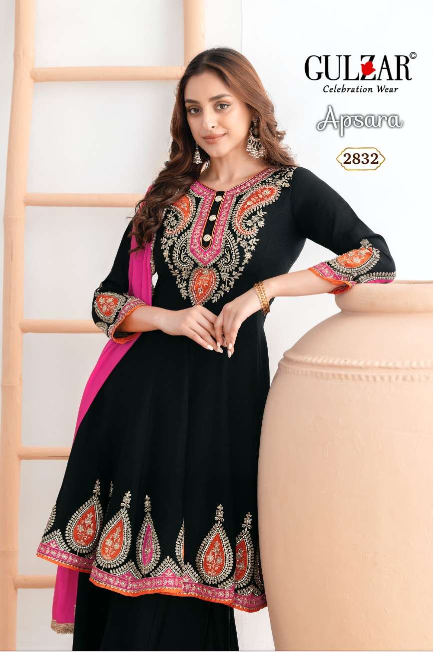 GULZAR APSARA 2831 TO 2832 SERIES PURE CHINON EMBROIDERY DRESSES-00150