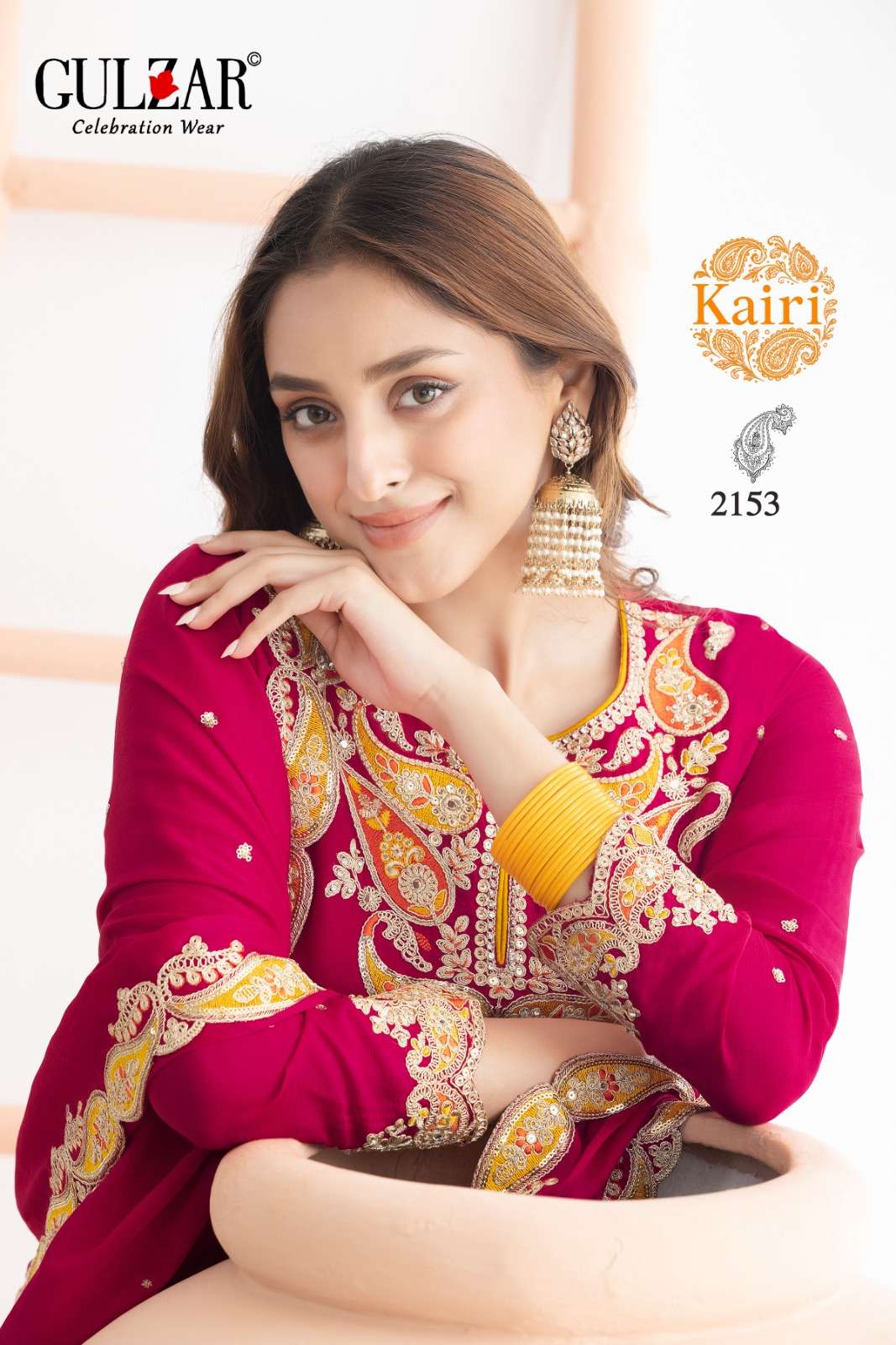 GULZAR KAIRI 2151 TO 2153 SERIES PURE CHINON EMBROIDERY DRESSES-00150
