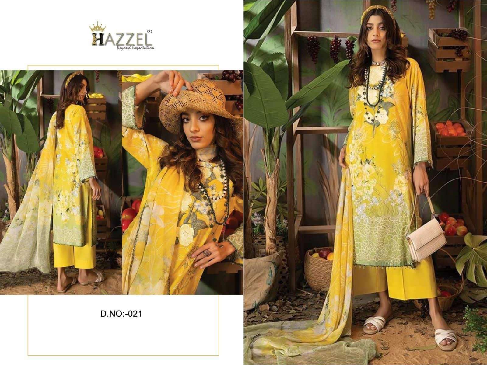 HAZZEL 021 PURE COTTON PRINTED EMBROIDERY PAKISTAI DRESS-00071