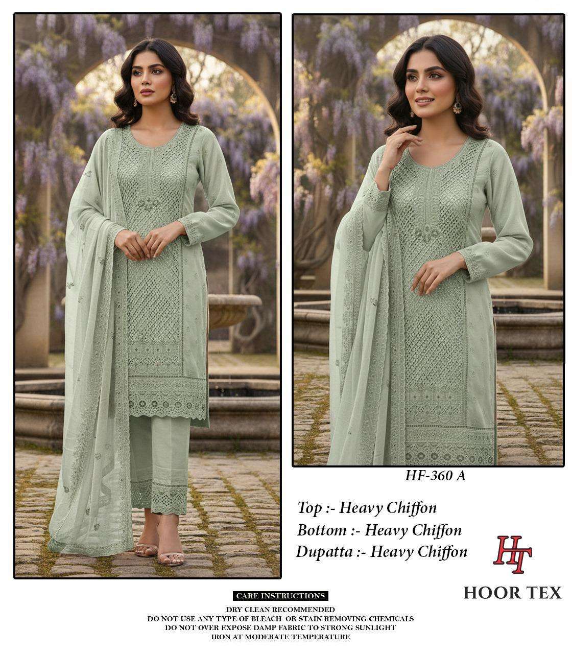 HOOR TEX HF-360 A TO D SERIES PURE CHINFFON PAKISTANI DRESSES-00020