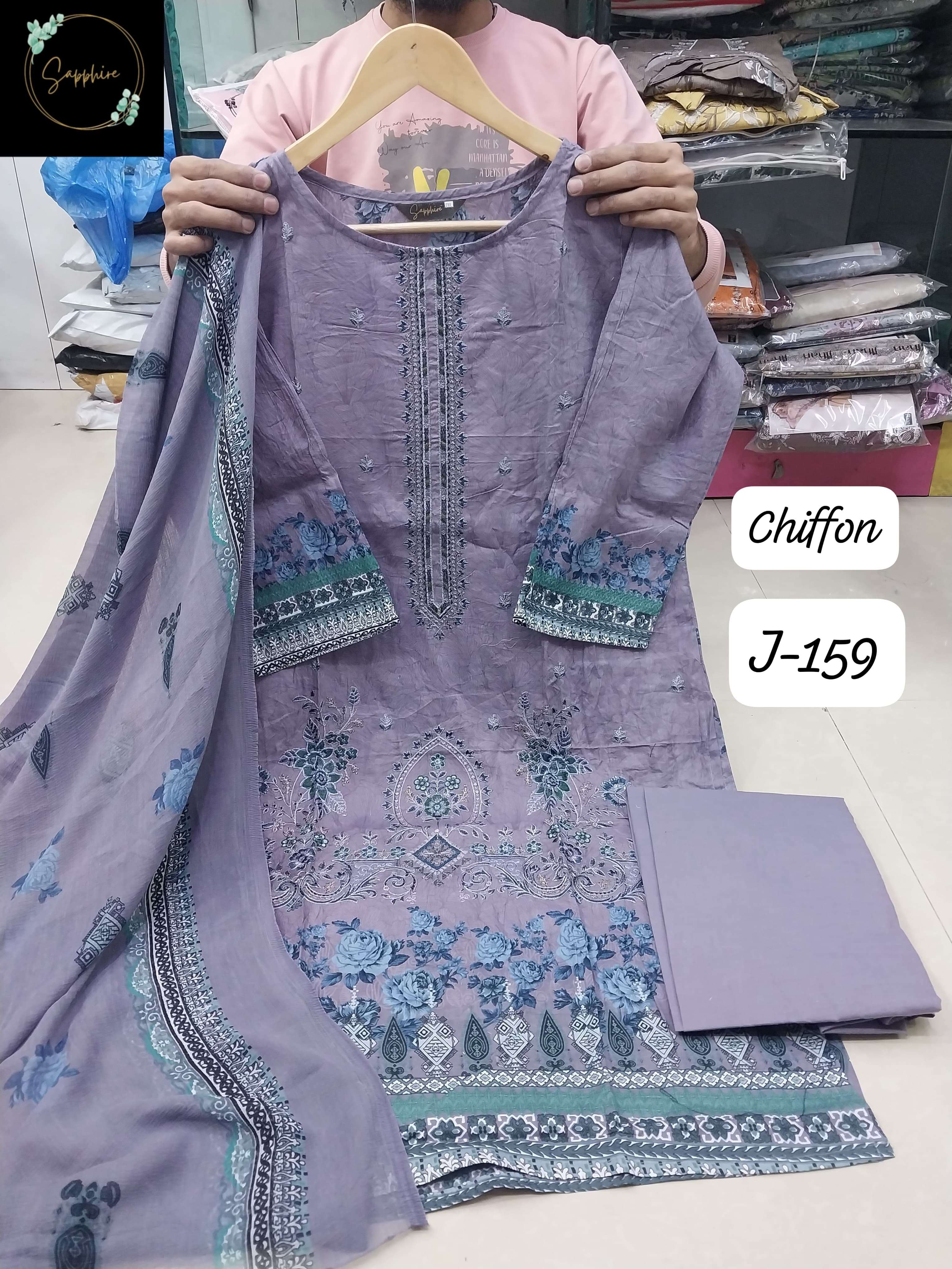 JAZMIN VOL-159 BY SAPPHIRE DESIGNER PURE LAWN COTTON PAKISTANI DRESSES-00272
