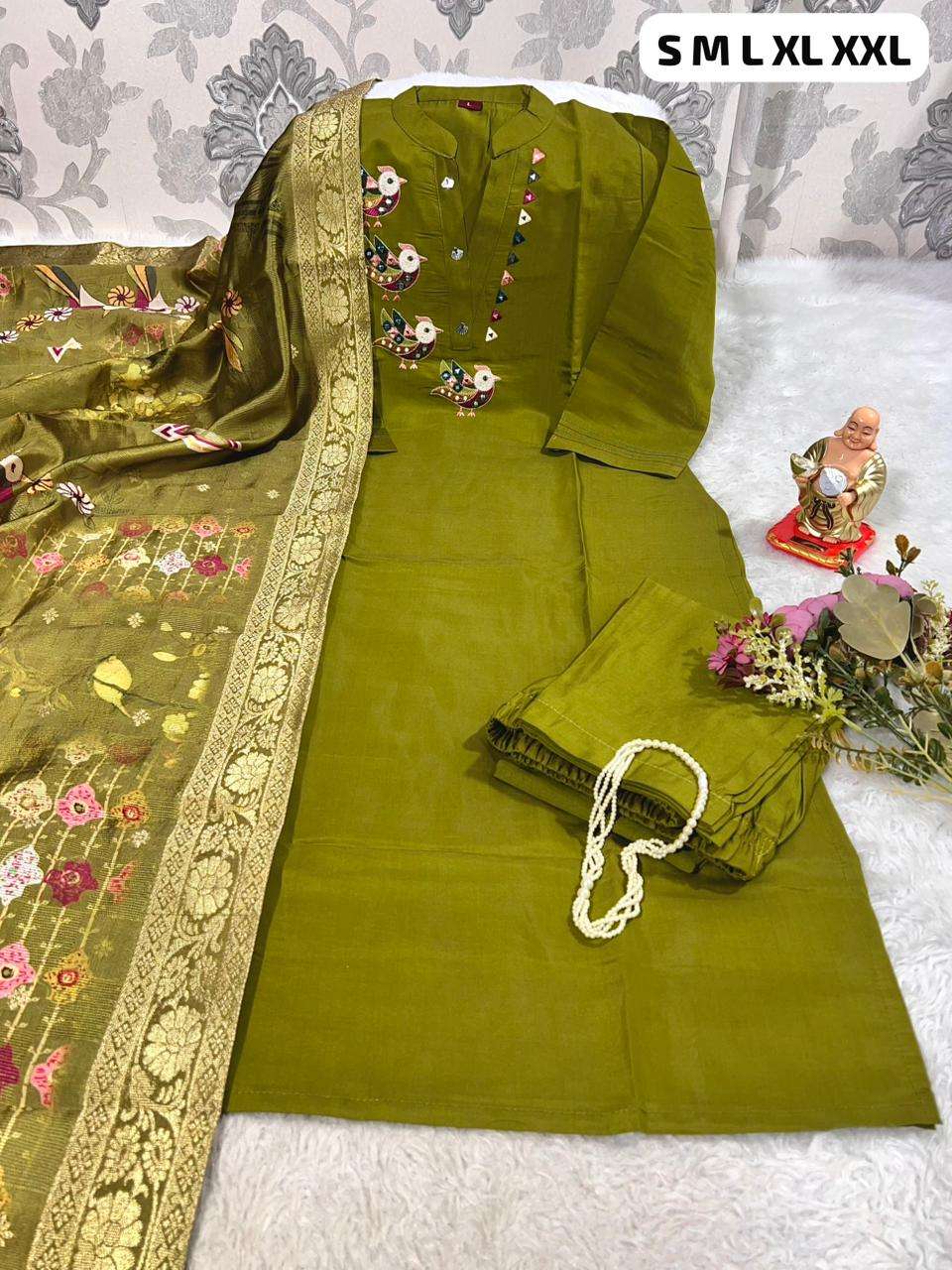 JYOTI VOL-329 BY ASLIWHOLESALE DESIGNER PURE BANANA SILK EMBROIDERY DRESSES-00233