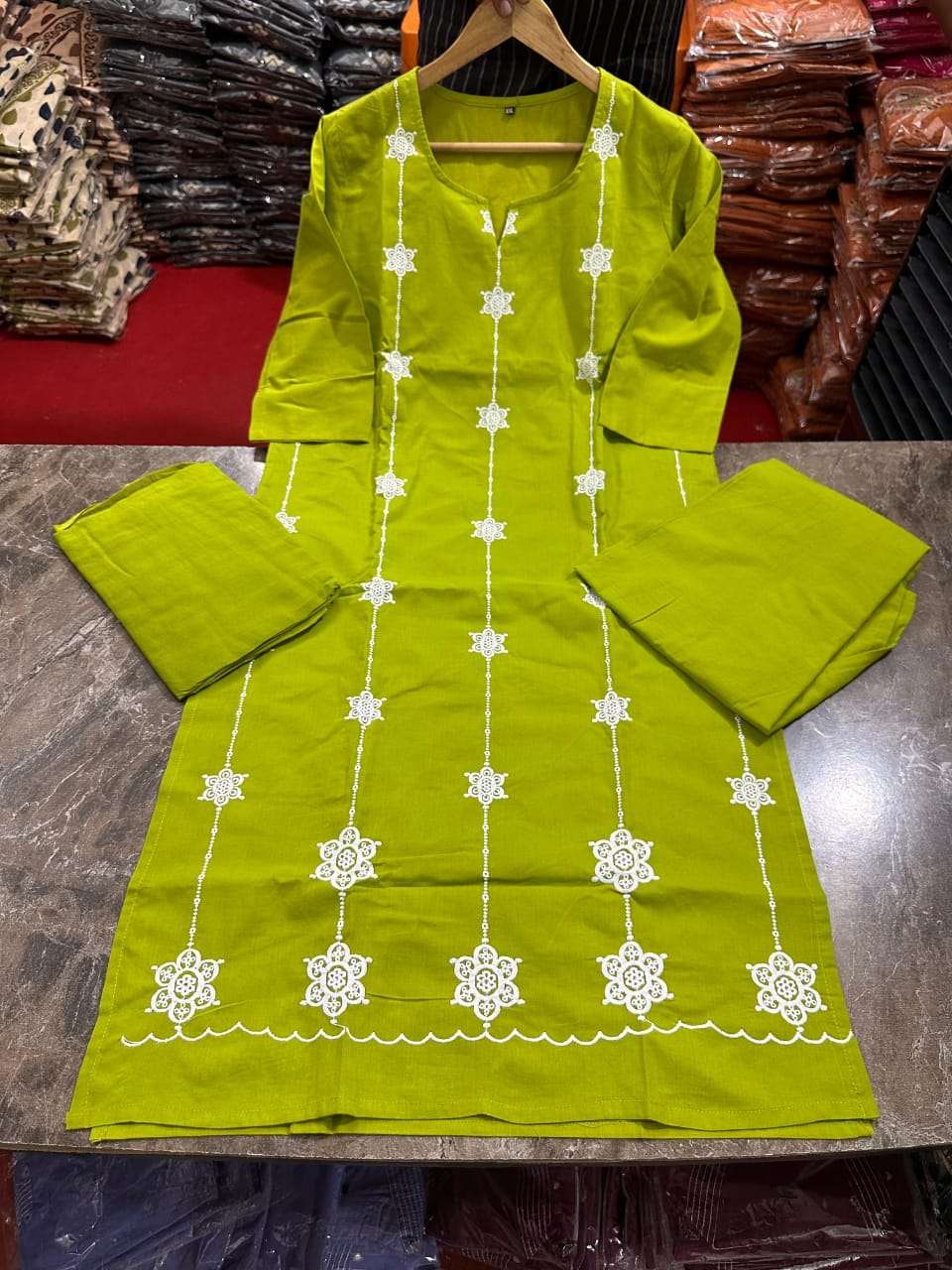 JYOTI VOL-332 BY ASLIWHOLESALE DESIGNER PURE COTTON EMBROIDERY KURTIS-00233