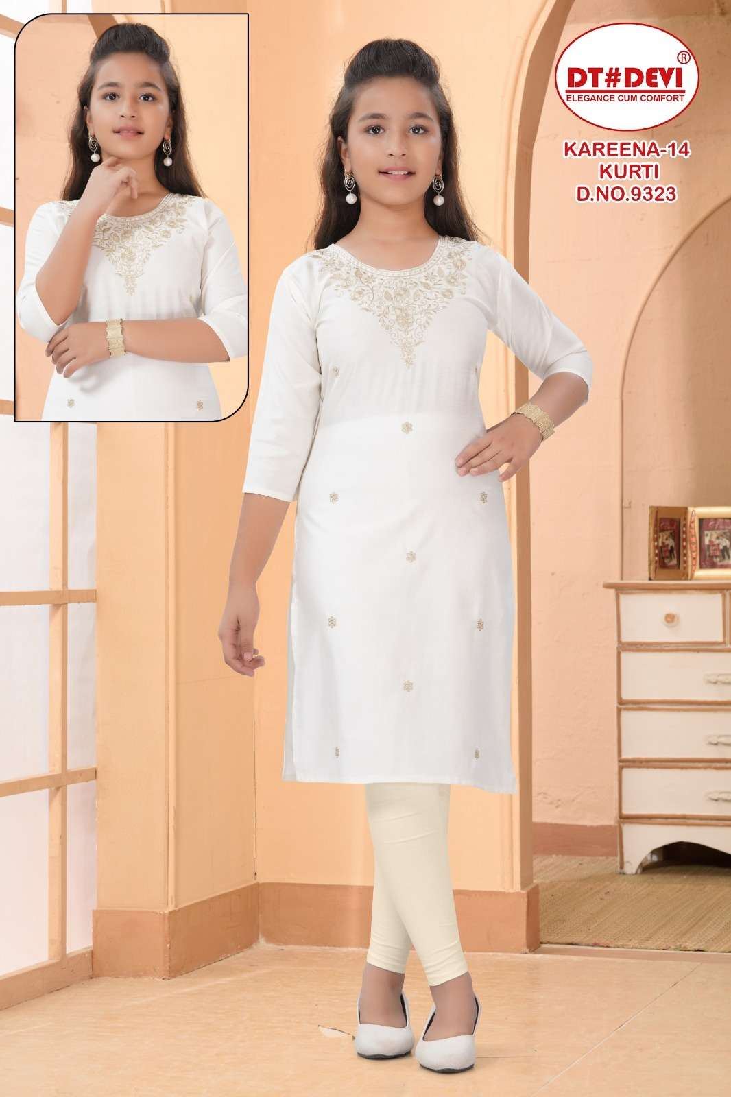 KAREENA 9323 BY ASLIWHOLESALE DESIGNER PURE GADHWAL SILK EMBROIDERY KIDS DRESSES-00308