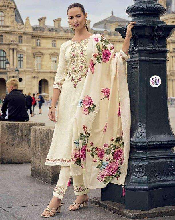 KF-4078 BY ASLIWHOLESALE DESIGNER PURE VISCOSE EMBROIDERY DRESSES-00096