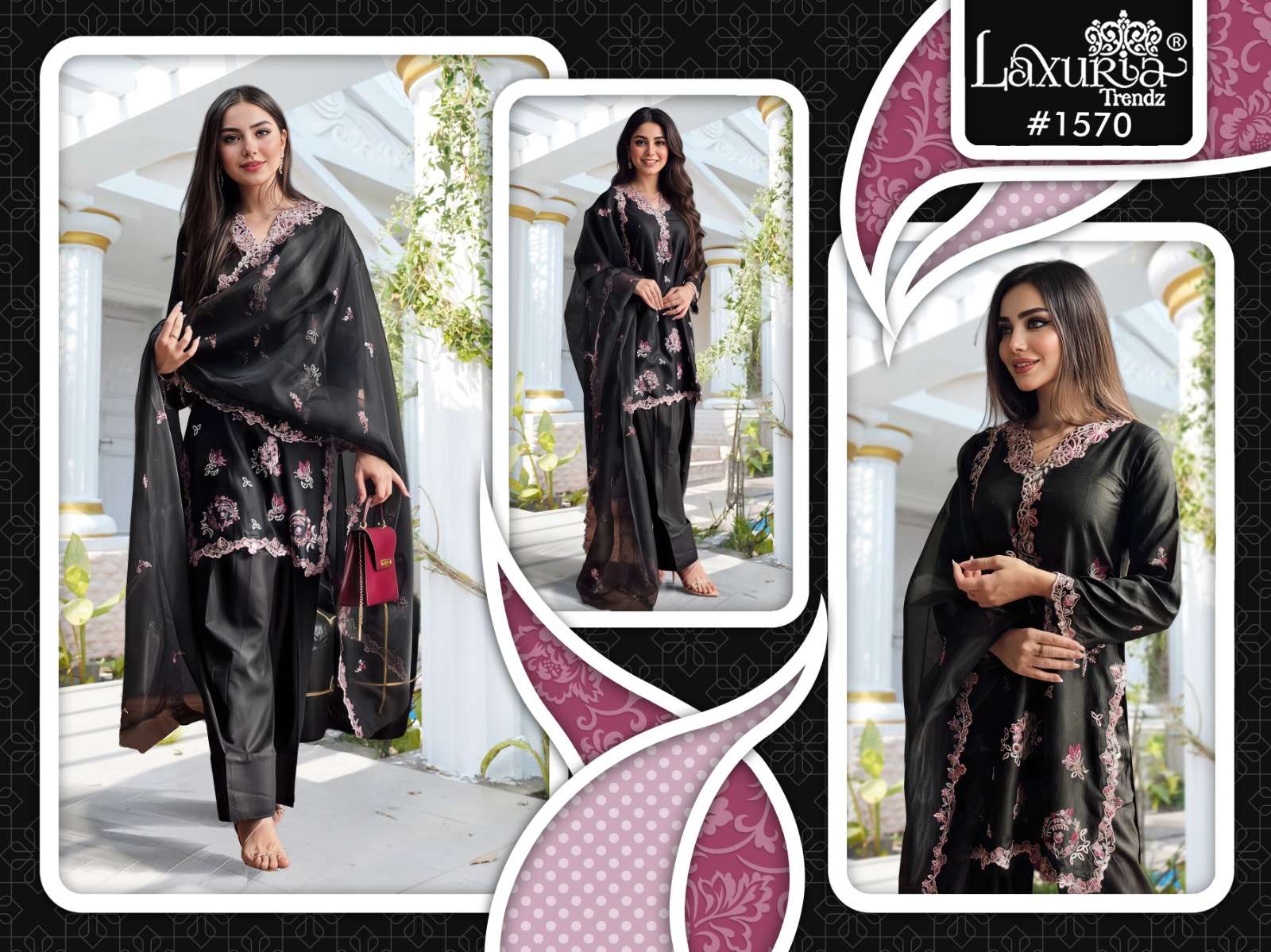 LAXURIA 1570 PURE SATIN EMBROIDERY PAKISTANI DRESS-00005