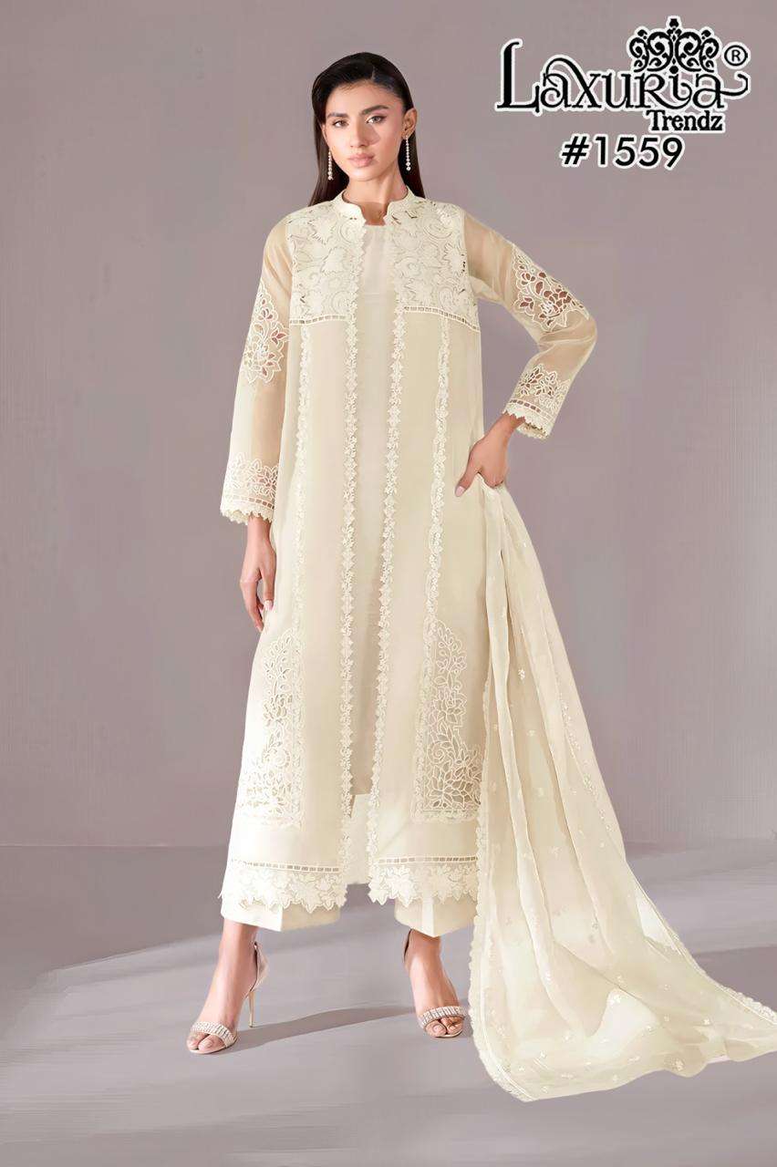 LAXURIA TRENDZ 1559 PURE ORGANZA SILK EMBROIDERY PAKISTANI DRESSES-00005