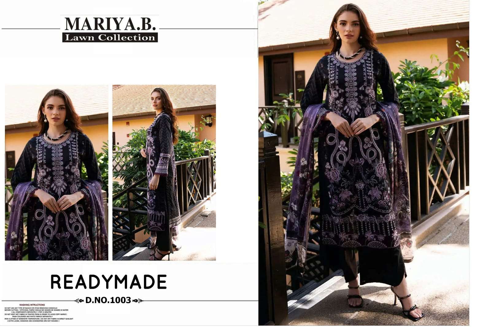 MARIYA B MA-1003 TO 1004 SERIES PURE LAWN COTTON EMBROIDERY PAKISTANI DRESSES-00245