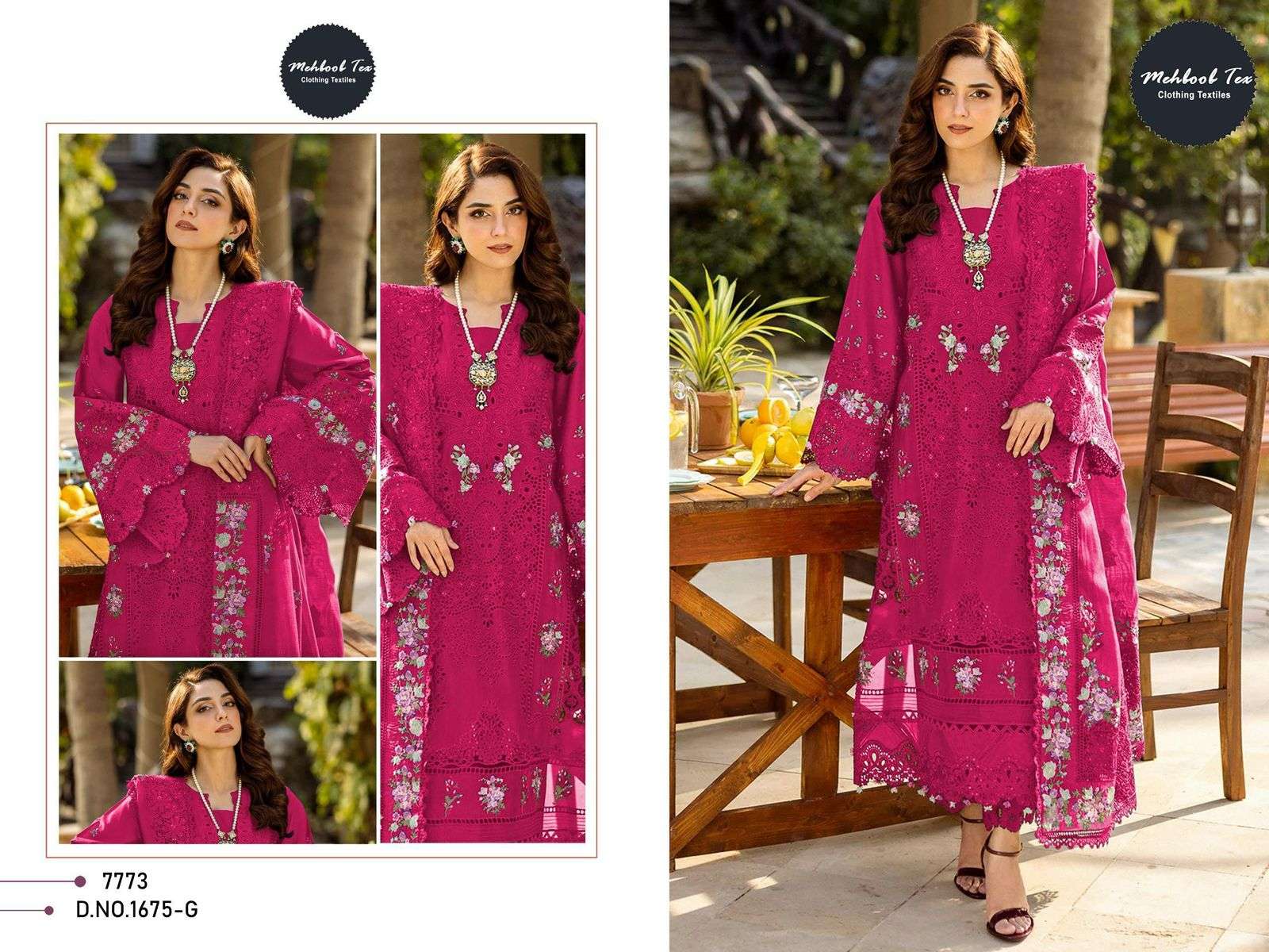 MEHBOOB TEX 1675 PURE COTTON EMBROIDERY PAKISTANI DRESS-00071