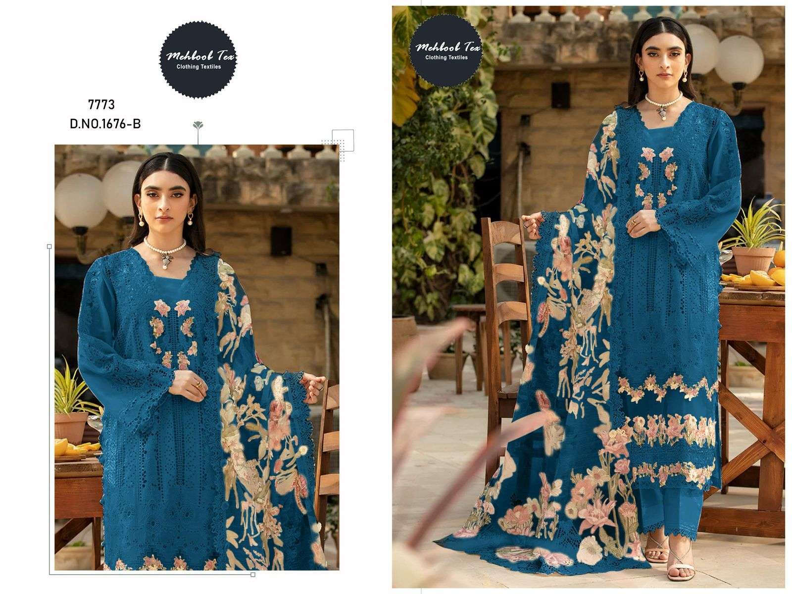 MEHBOOB TEX 1676 PURE COTTON EMBROIDERY PAKISTANI DRESSES-00071