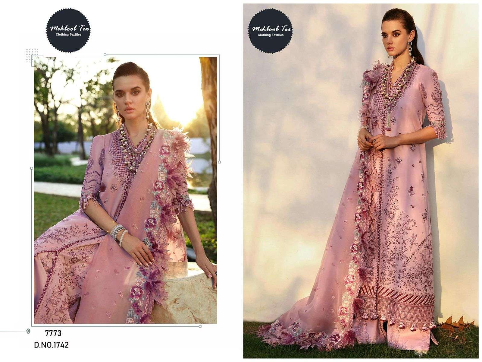MEHBOOB TEX 1742 PURE COTTON EMBROIDERY PAKISTANI DRESS-00062