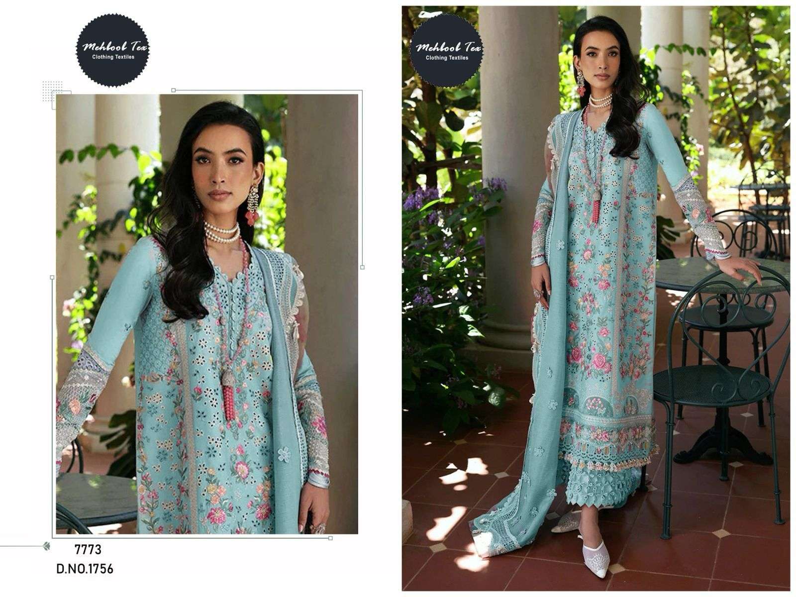MEHBOOB TEX 1756 OR 1757 SERIES PURE COTTON EMBROIDERY PAKISTANI DRESS-00071