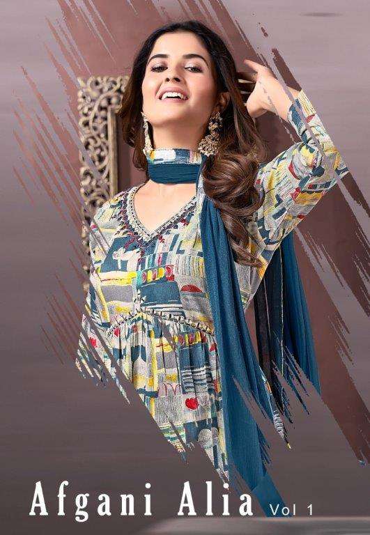 MOKSH INTERNATIONAL AFGANI ALIA VOL-01 PURE RAYON HANDWORK DRESSES-00154