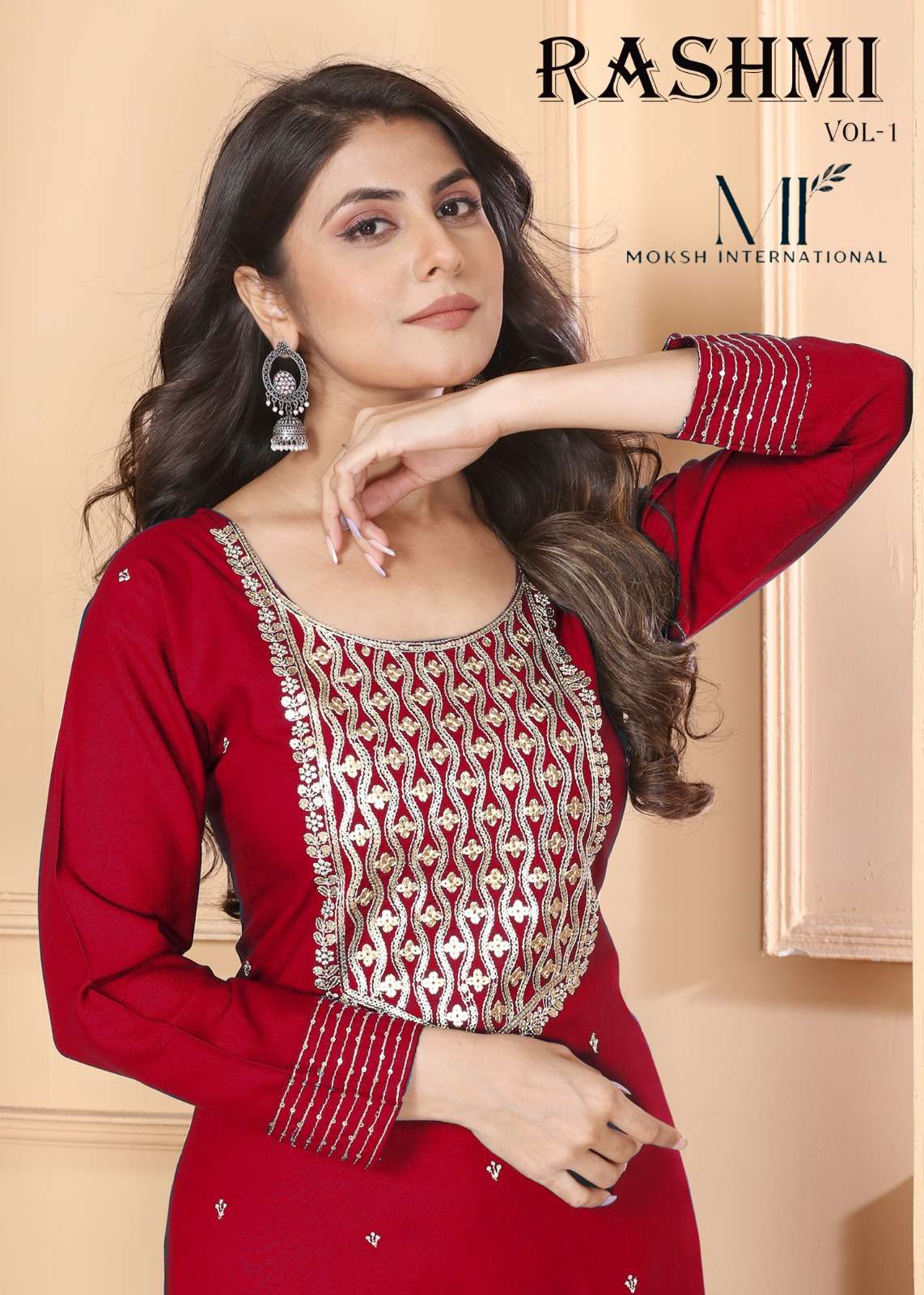 MOKSH INTERNATIONAL RASHMI VOL-1 9001 TO 9004 SERIES PURE RAYON PRINTED DRESSES-00154