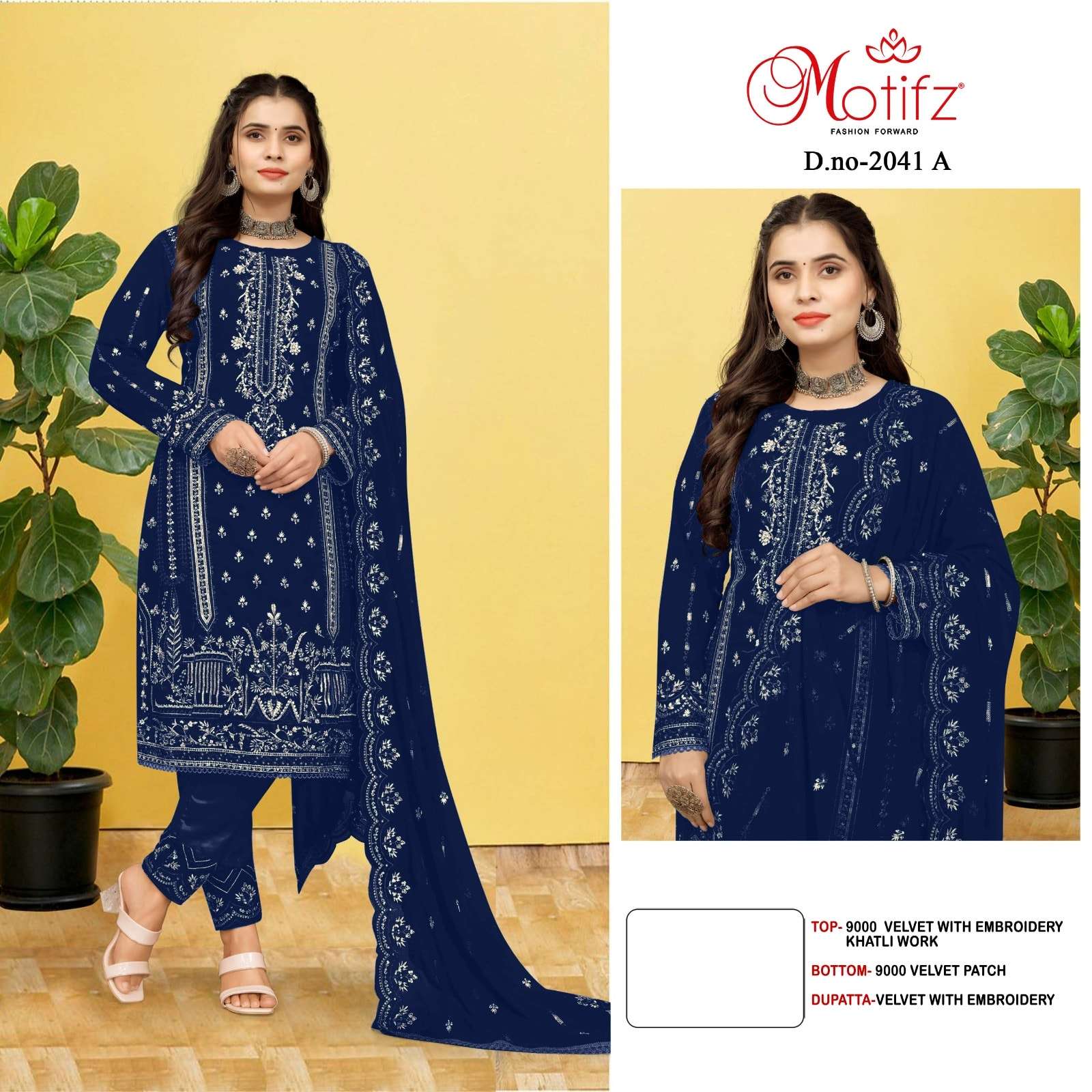 MOTIFZ 2041 PURE 9000 VELVET EMBROIDERY PAKISTANI DRESSES-00201