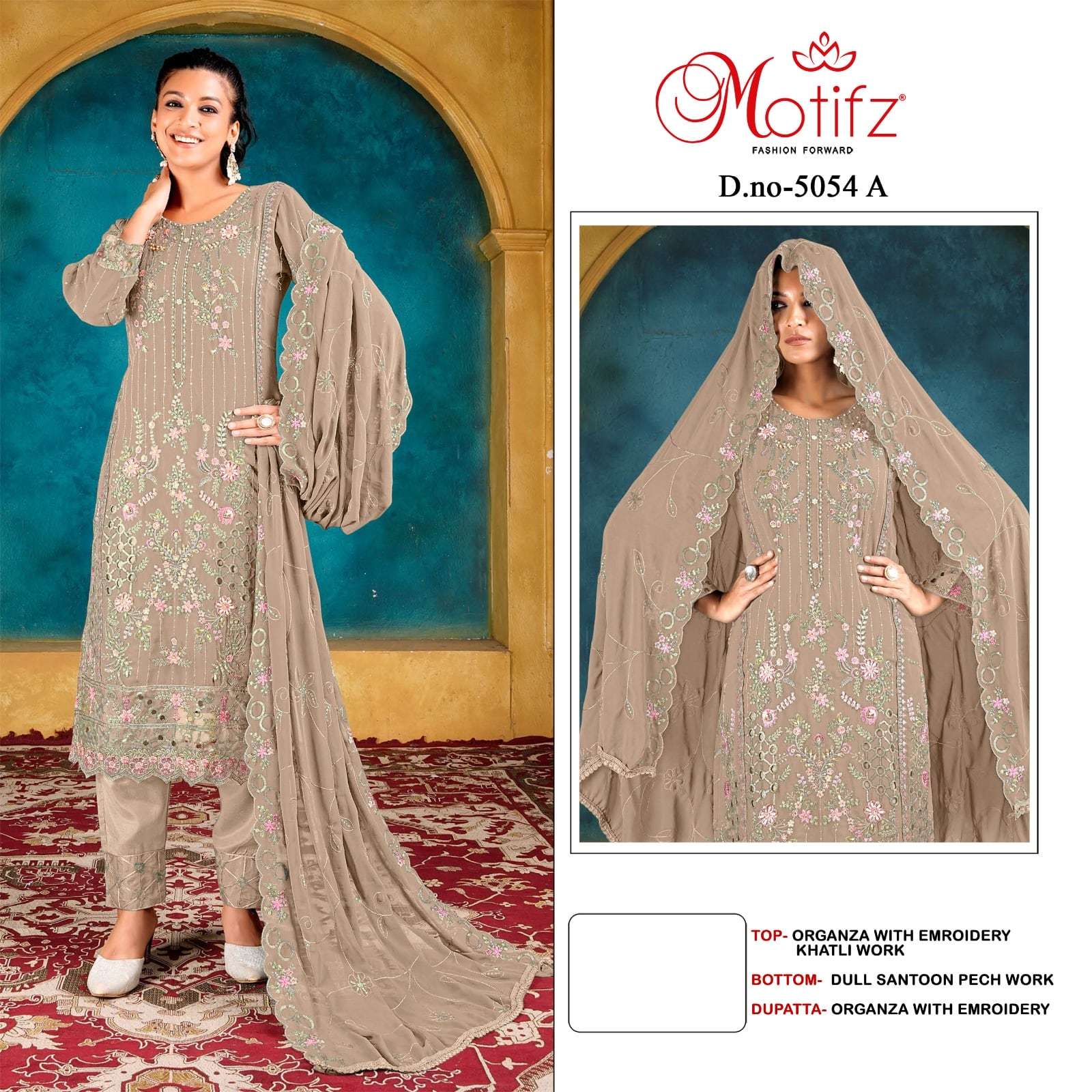 MOTIFZ 5054 SERIES PURE GEORGETTE EMBROIDERY PAKISTANI DRESSES-00201
