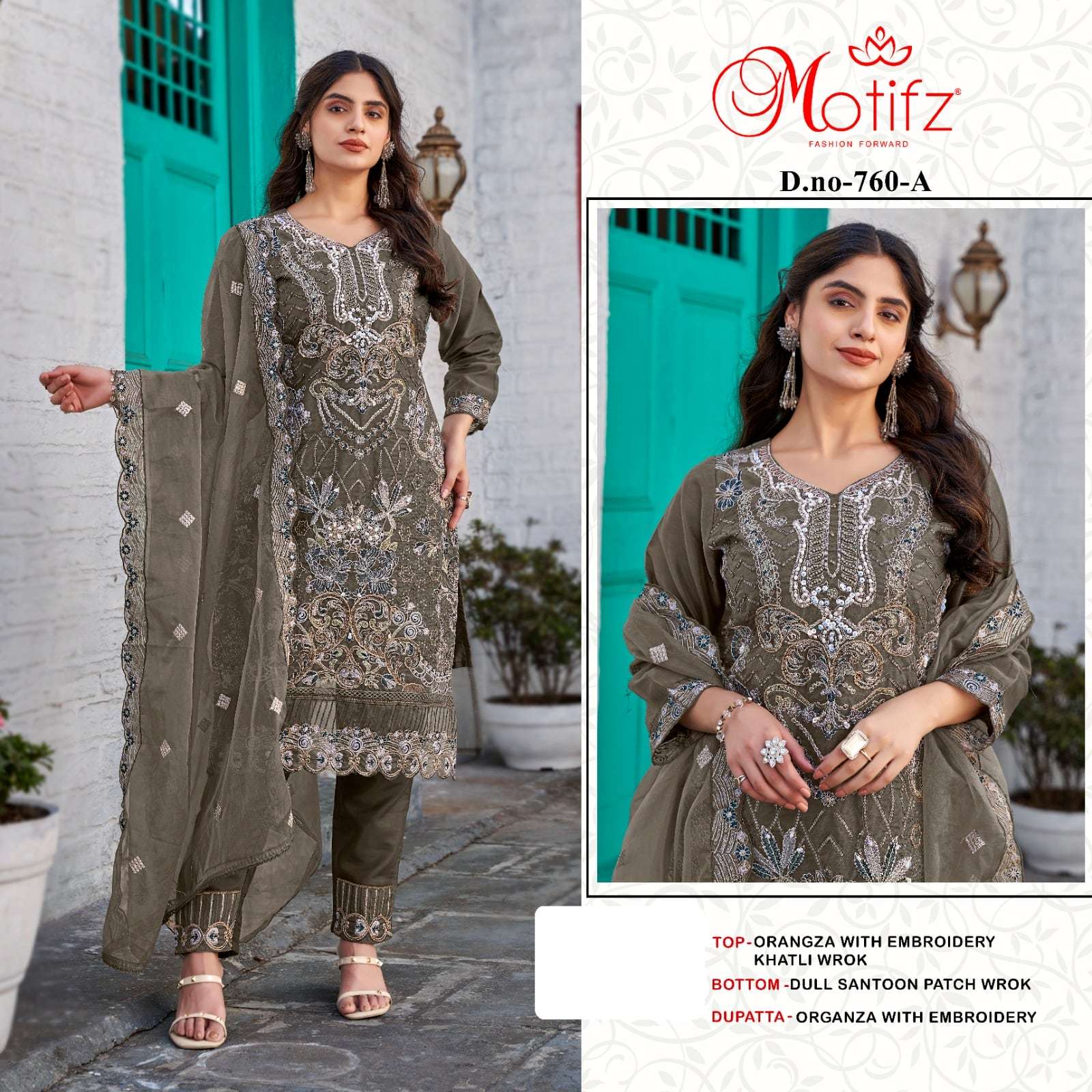 MOTIFZ 760 PURE ORGANZA EMBROIDERY PAKISTANI DRESSES-00201