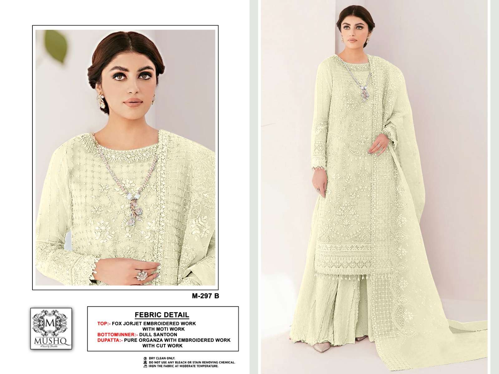 MUSHQ M-297 PURE FAUX GEORGETTE PAKISTANI DRESS-00201